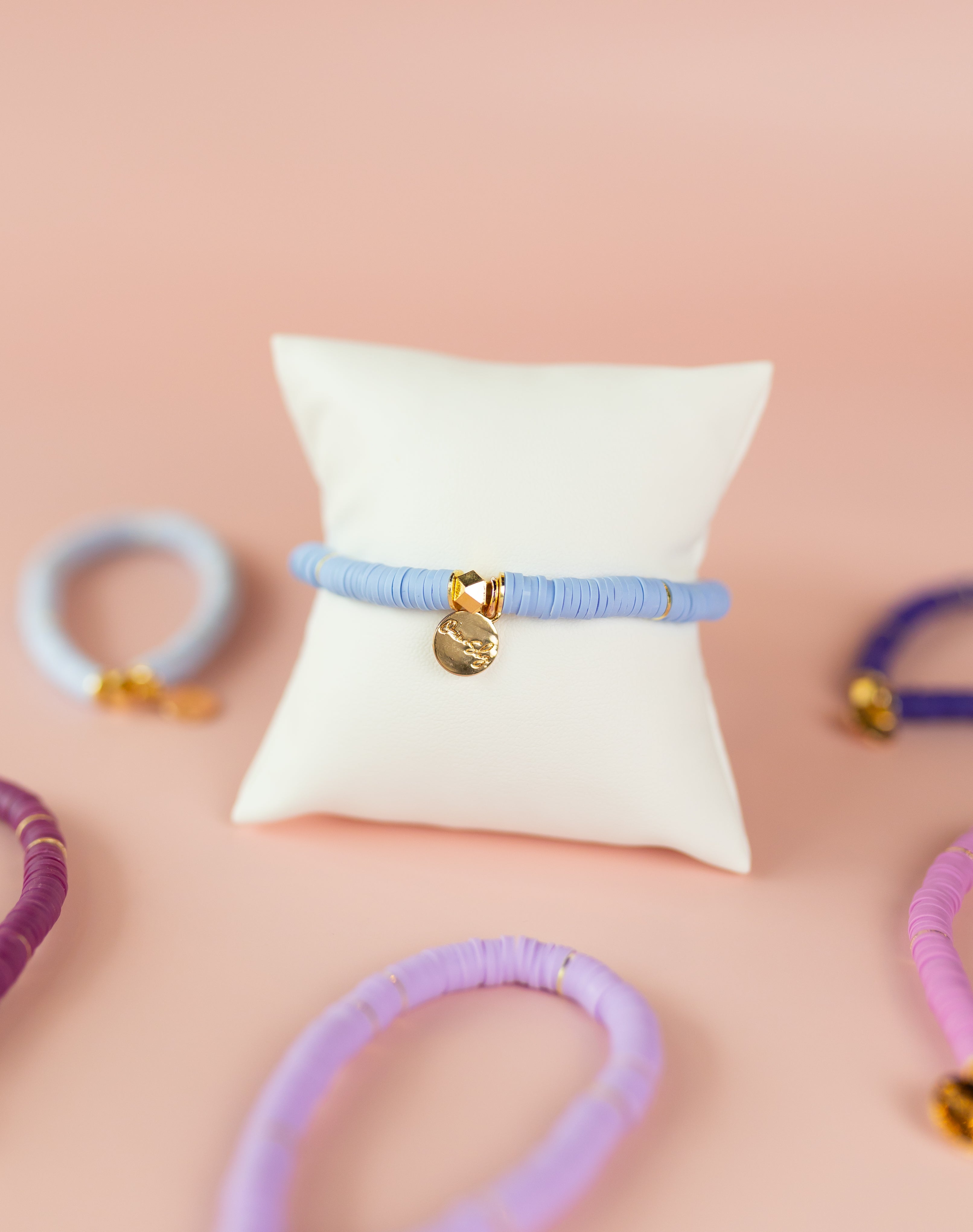 Cornflower Heishi Bracelet (Customizable)