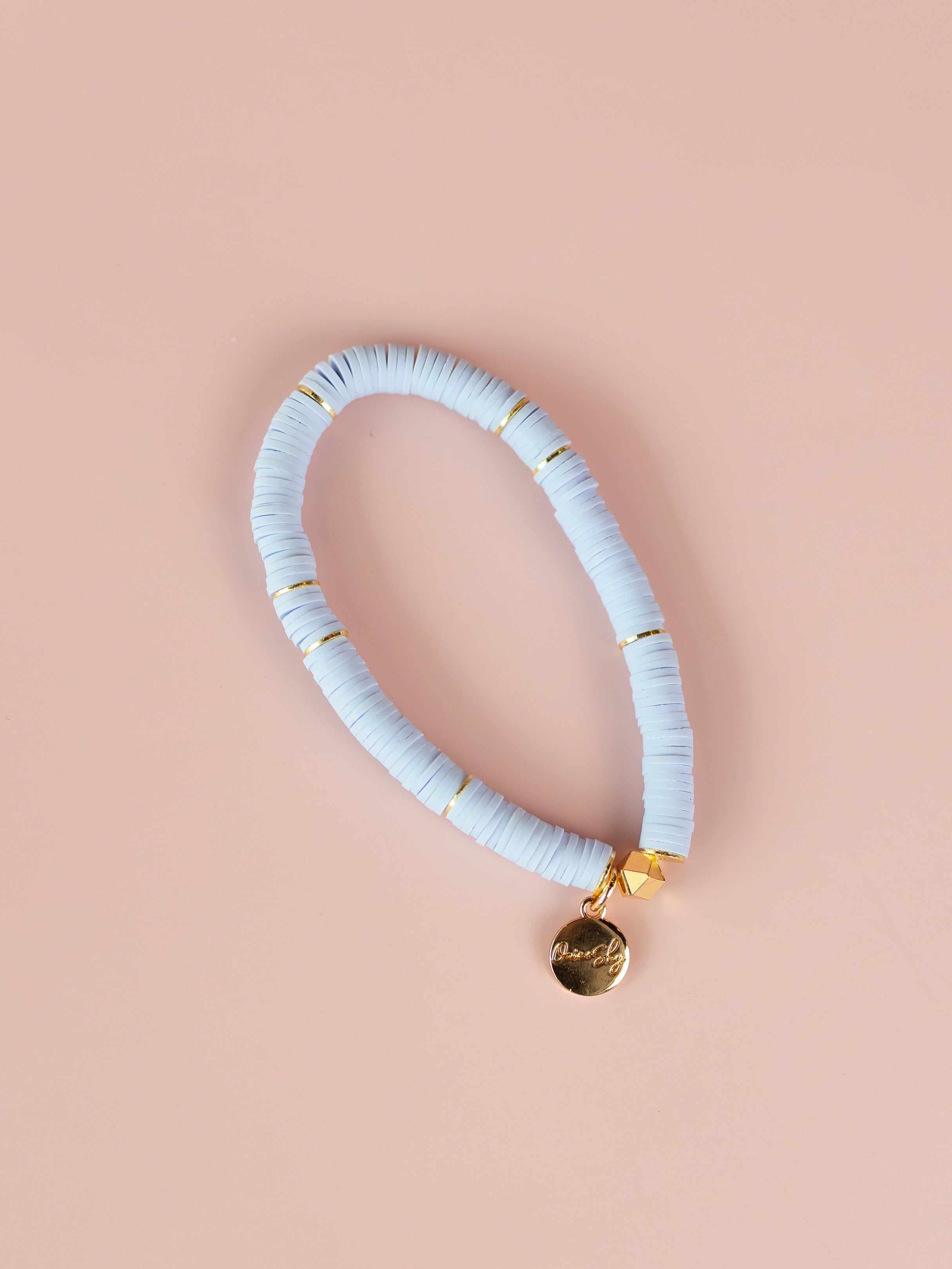Periwinkle Heishi Bracelet (Customizable)