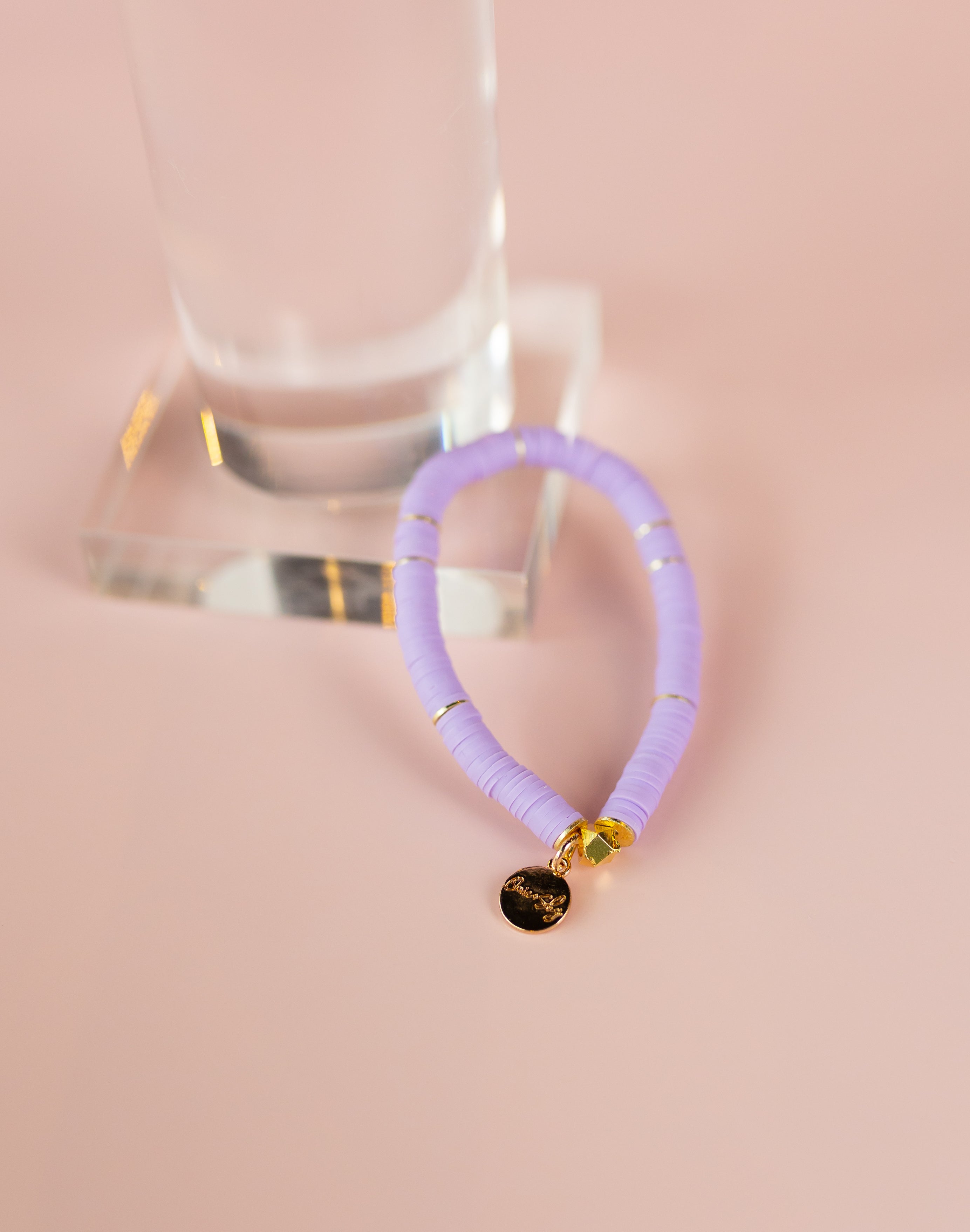 Lavender Heishi Bracelet (Customizable)