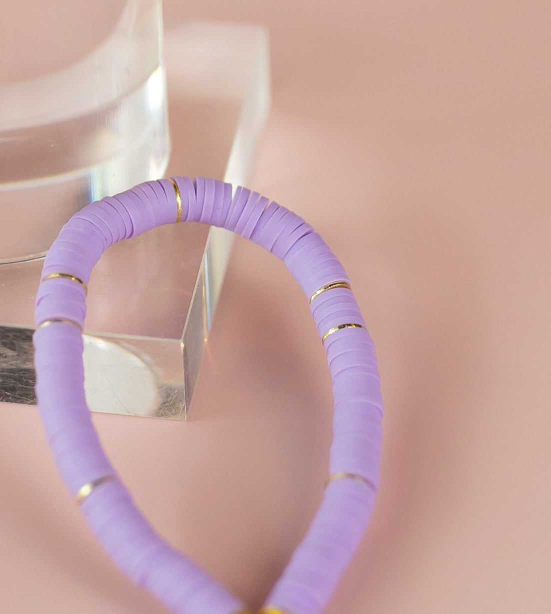 Lavender Heishi Bracelet (Customizable)