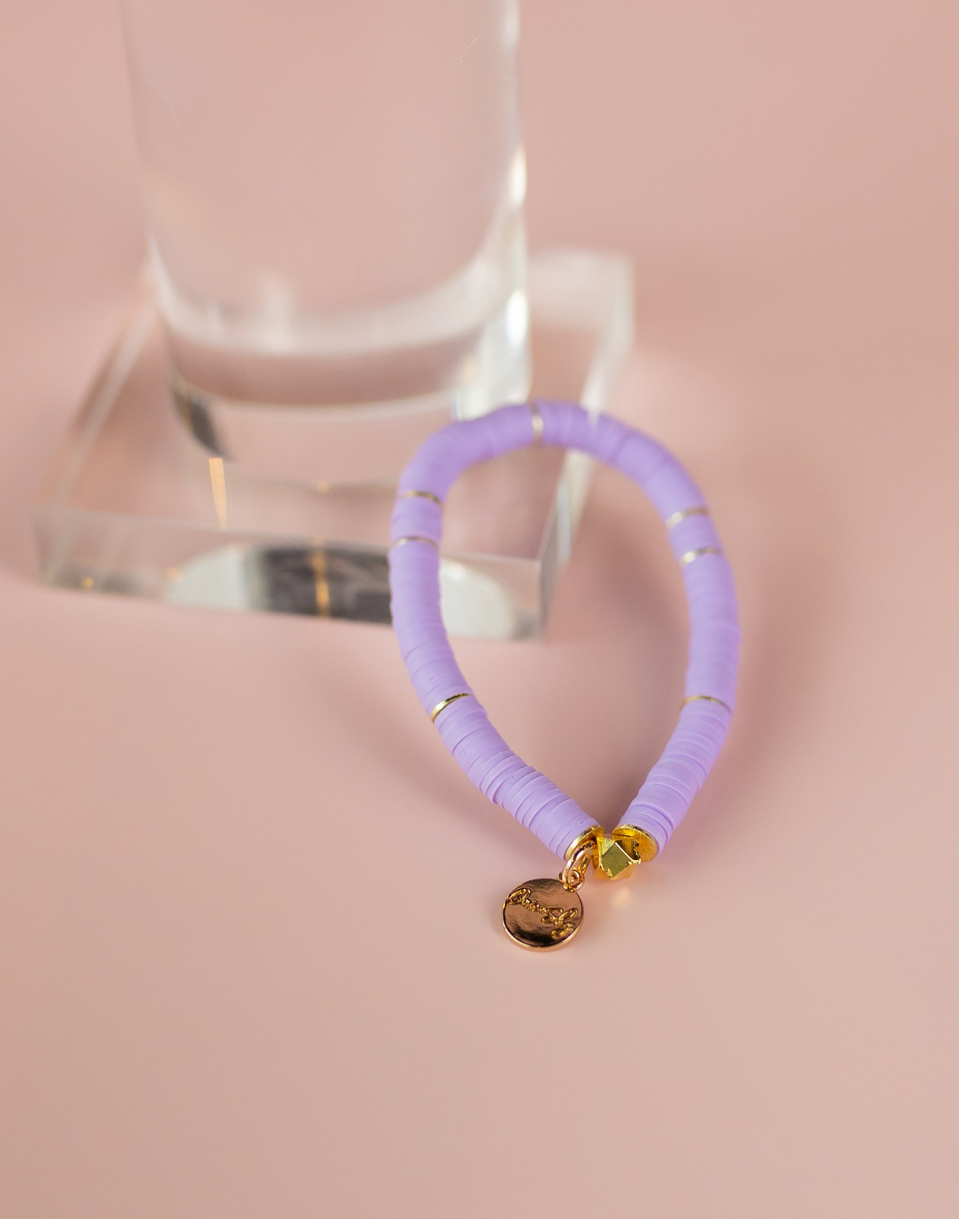 Lavender Heishi Bracelet (Customizable)