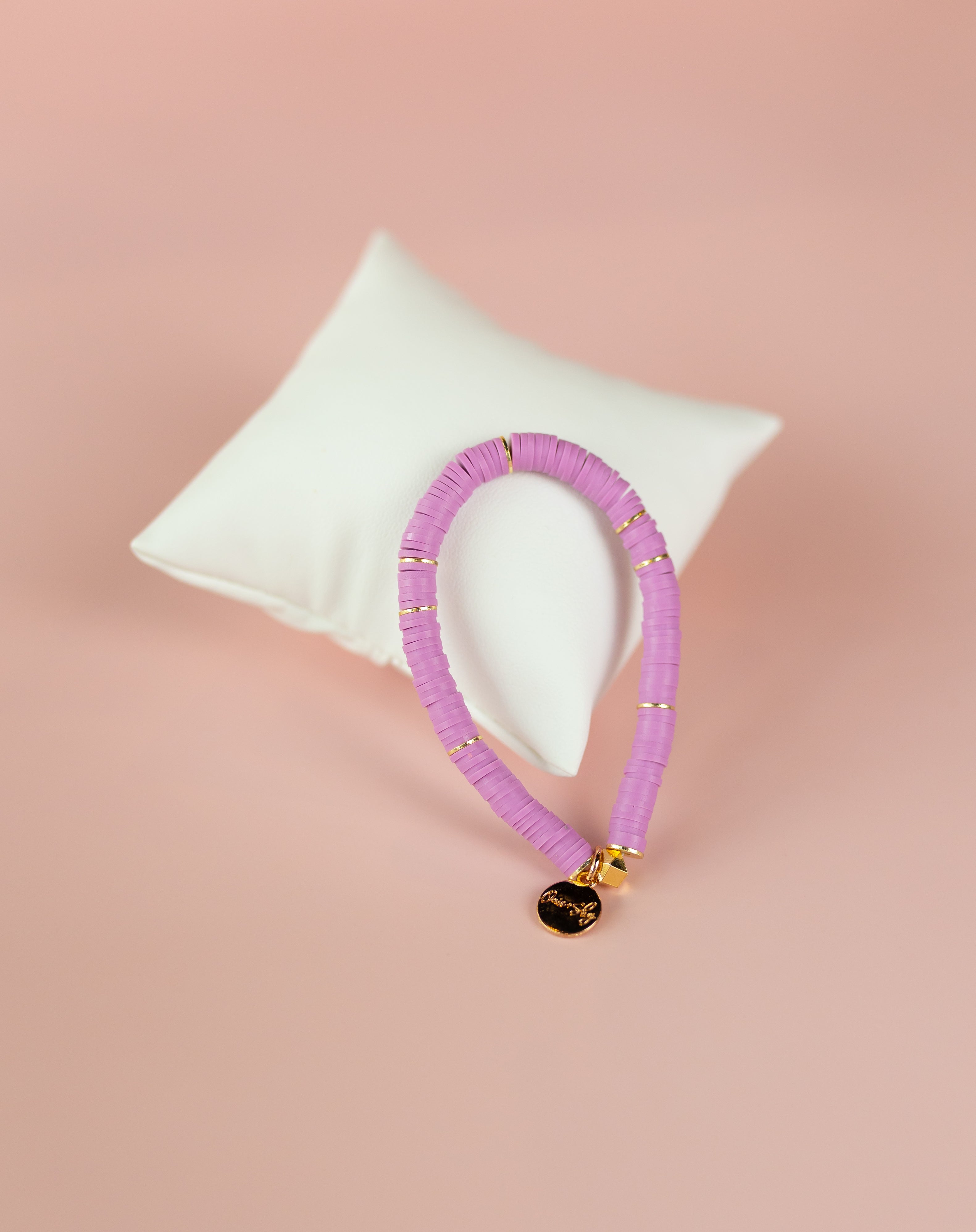 Lilac Heishi Bracelet (Customizable)