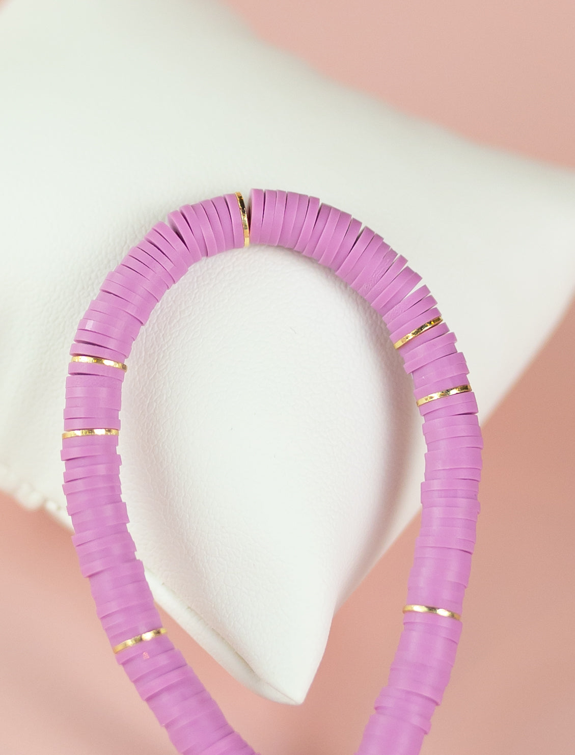 Lilac Heishi Bracelet (Customizable)