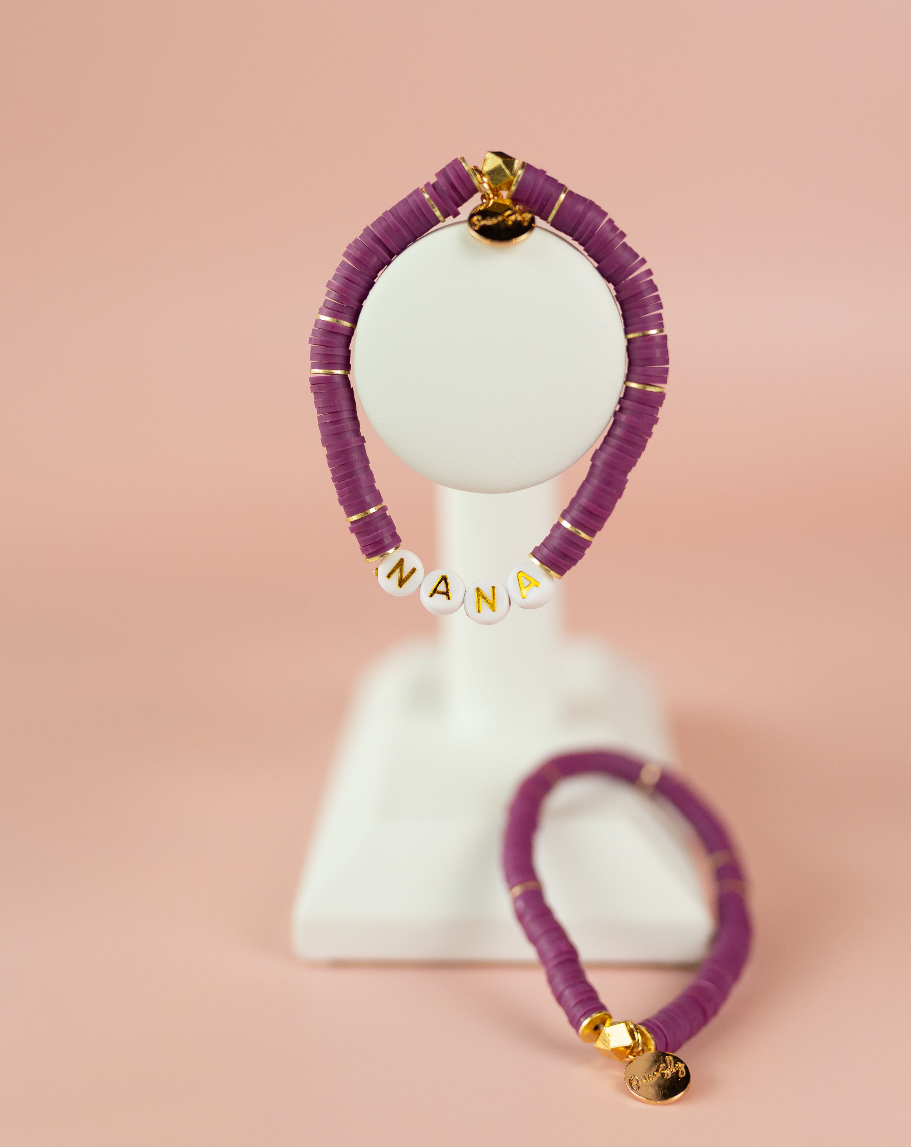 Plum Heishi Bracelet (Customizable)