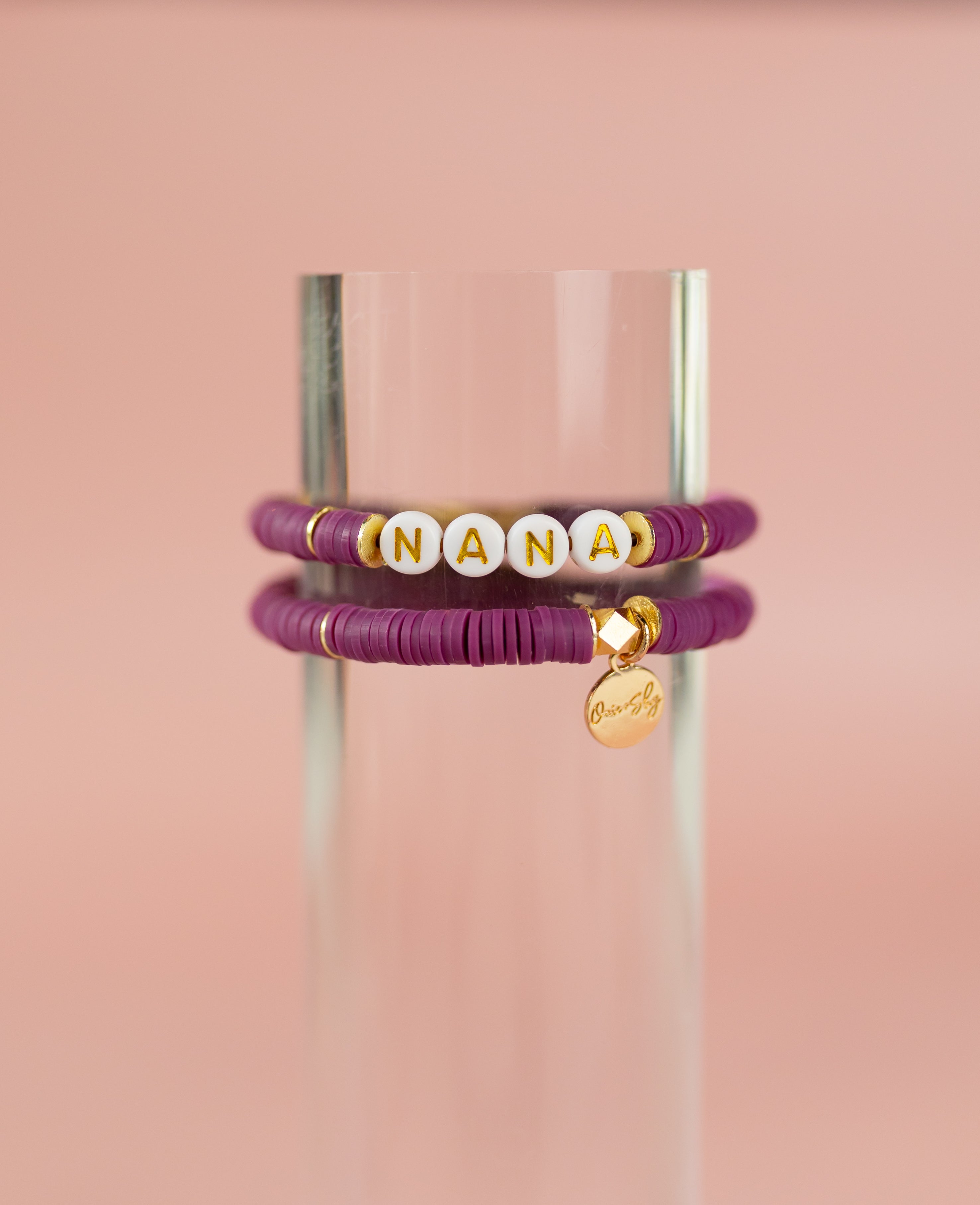 Plum Heishi Bracelet (Customizable)