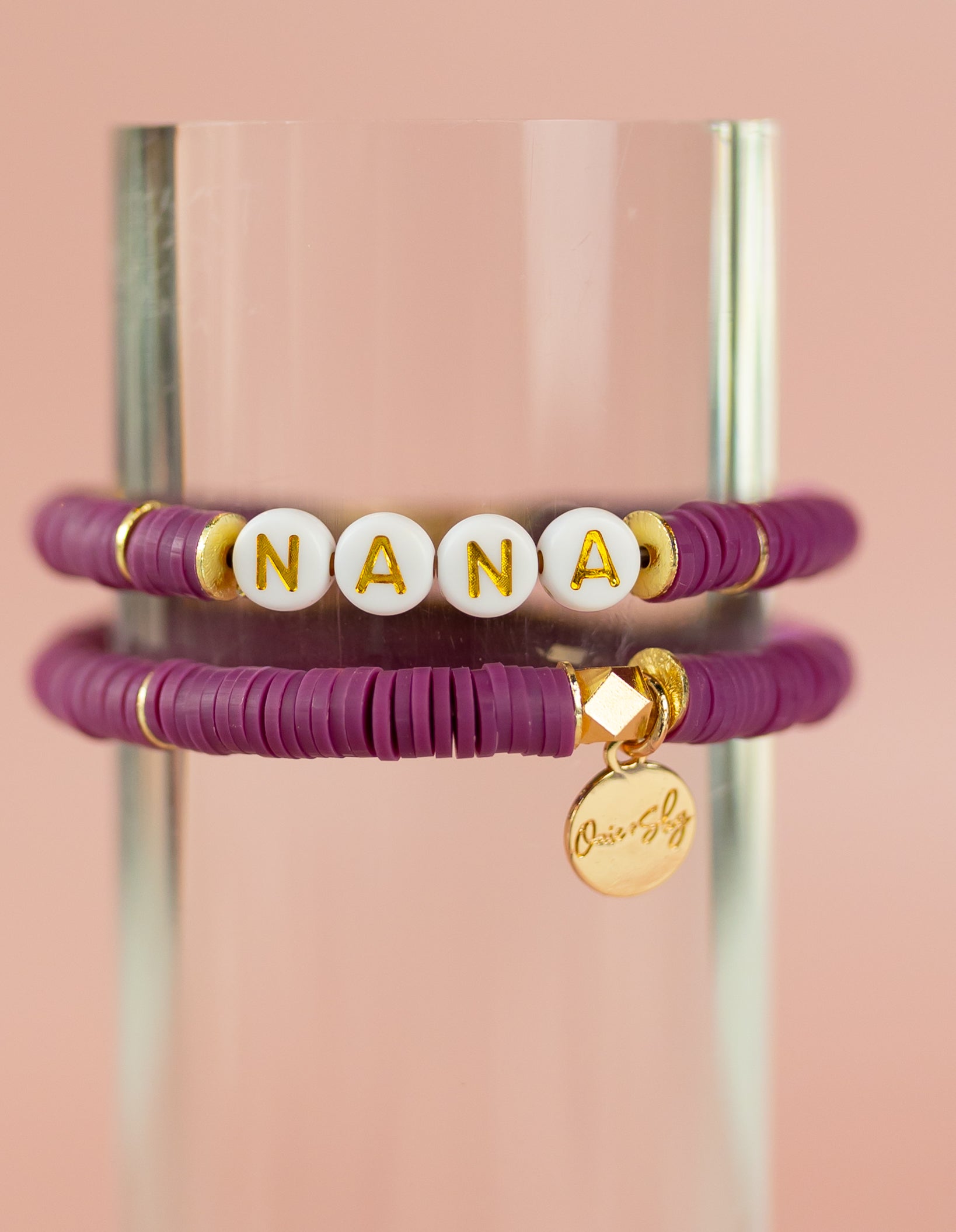 Plum Heishi Bracelet (Customizable)