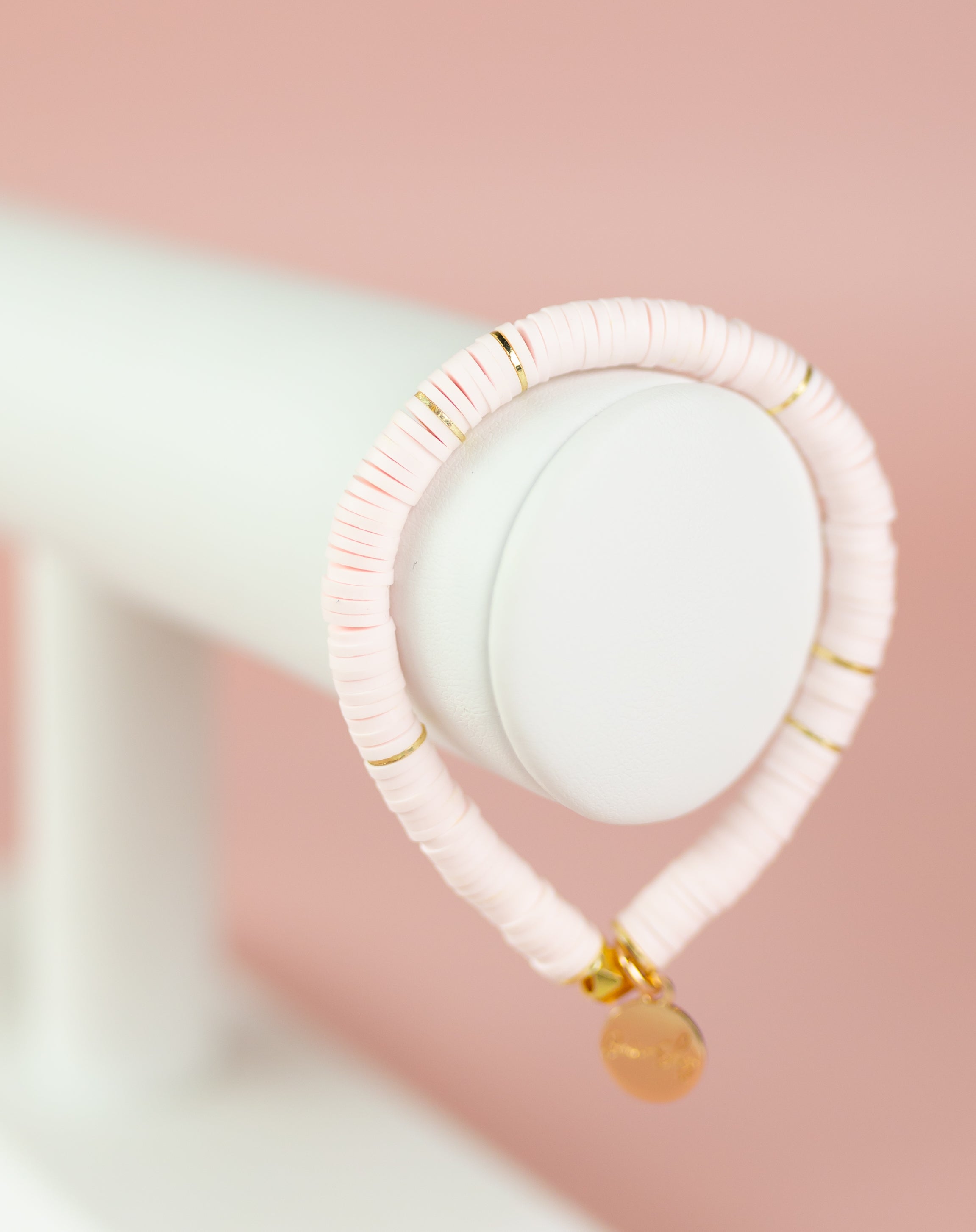 Pale Blush Heishi Bracelet (Customizable)