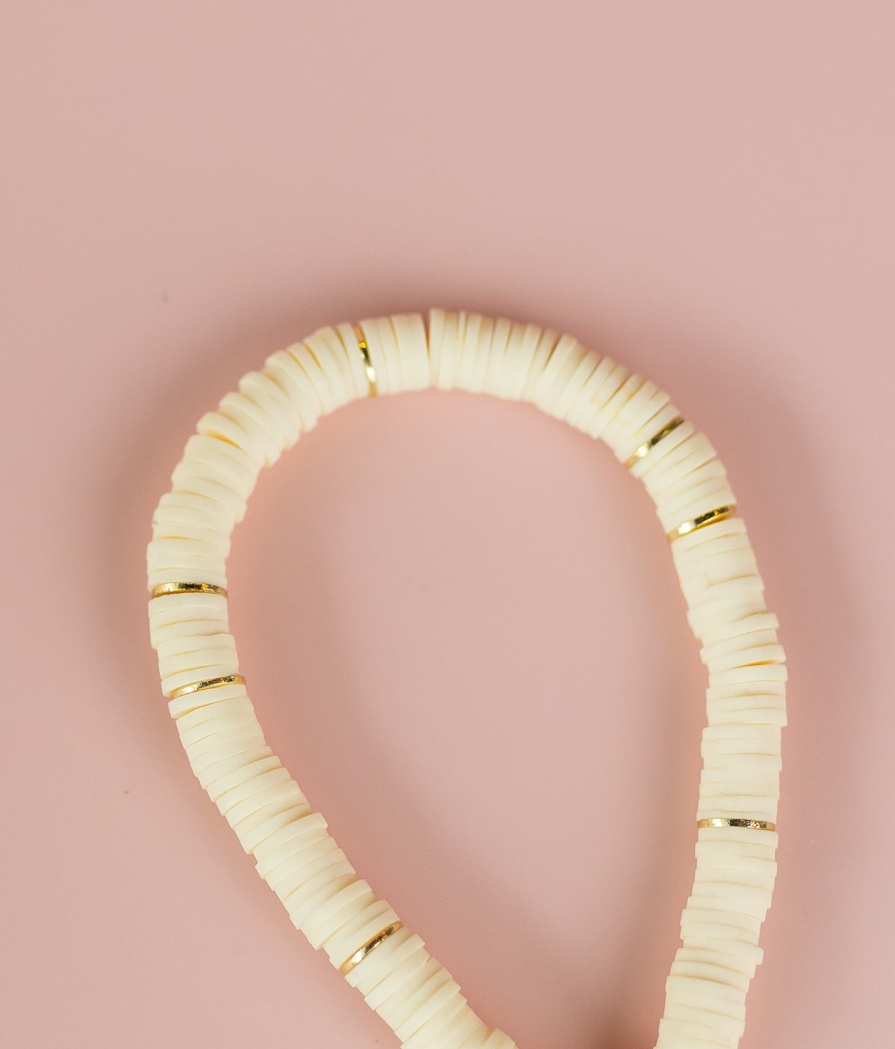 Cream Heishi Bracelet (Customizable)