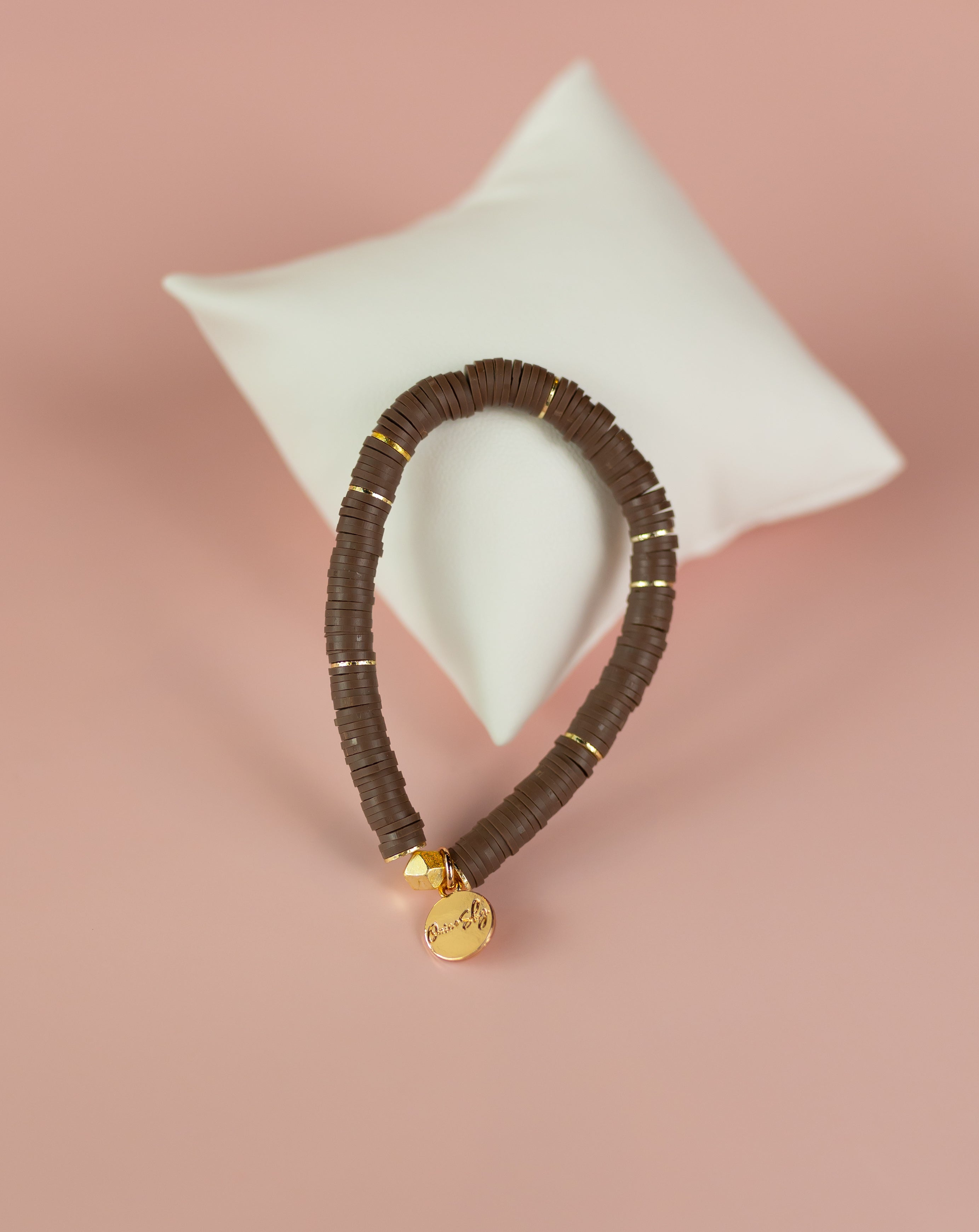 Chocolate Heishi Bracelet (Customizable)