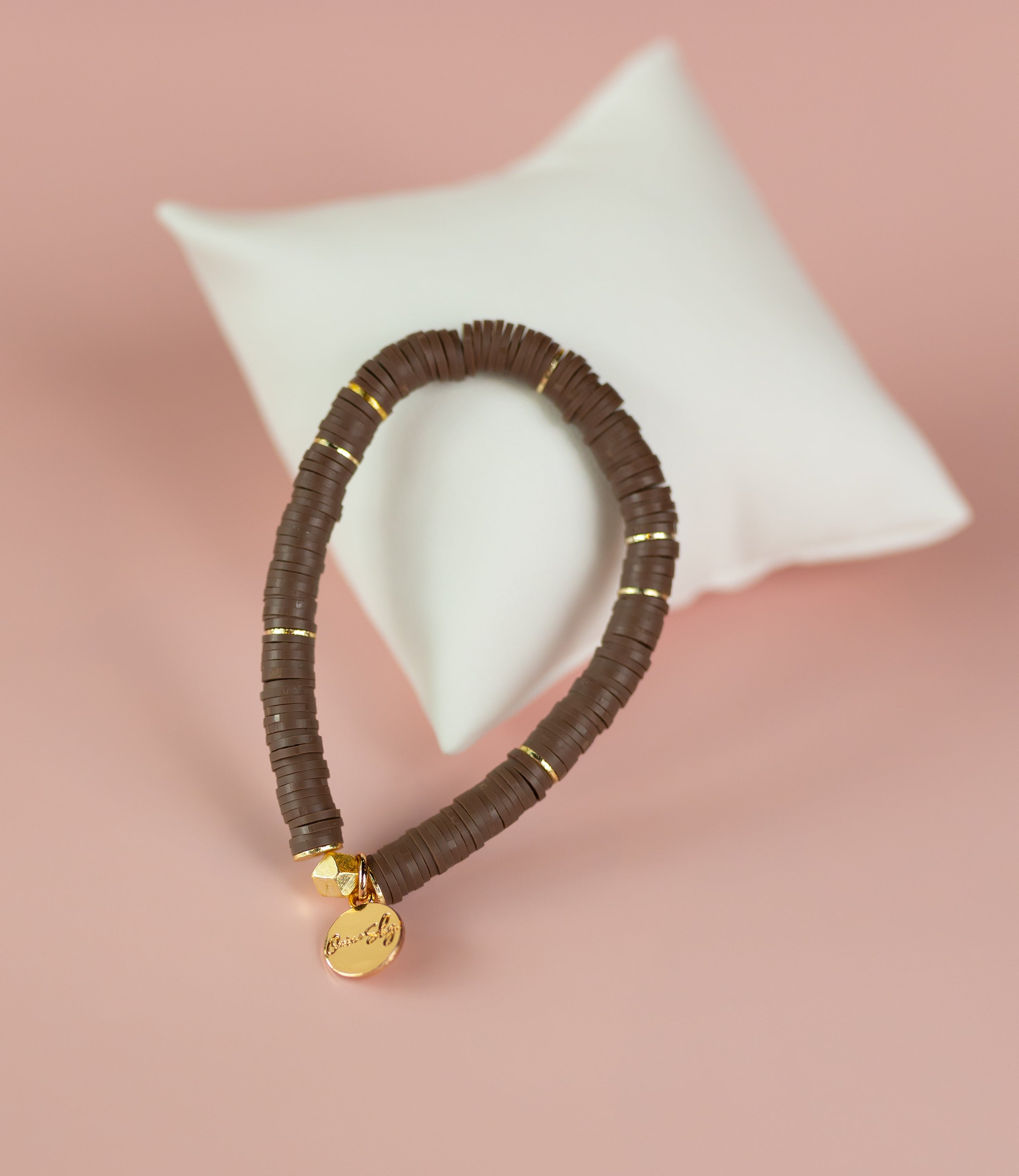 Chocolate Heishi Bracelet (Customizable)