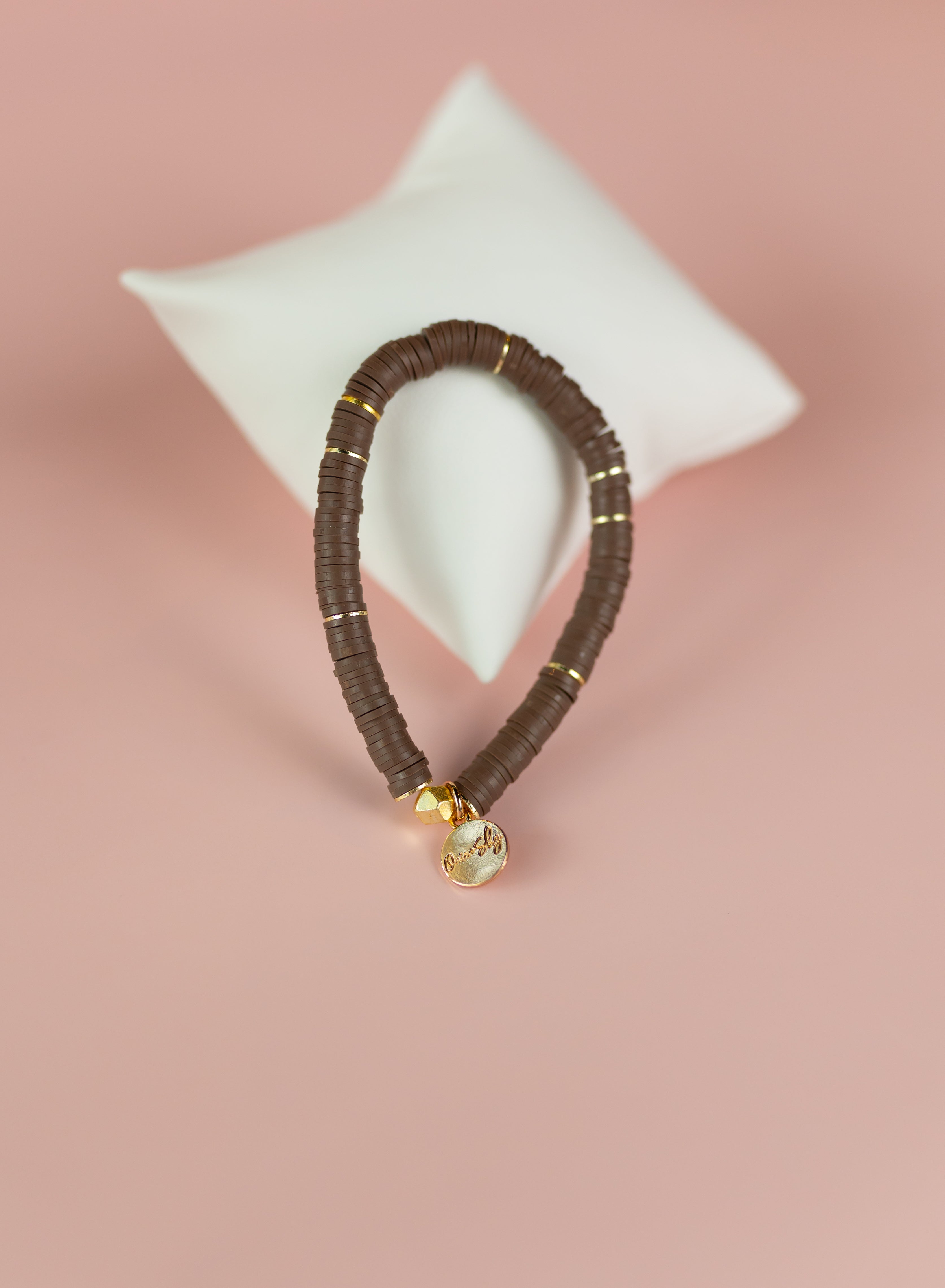 Chocolate Heishi Bracelet (Customizable)