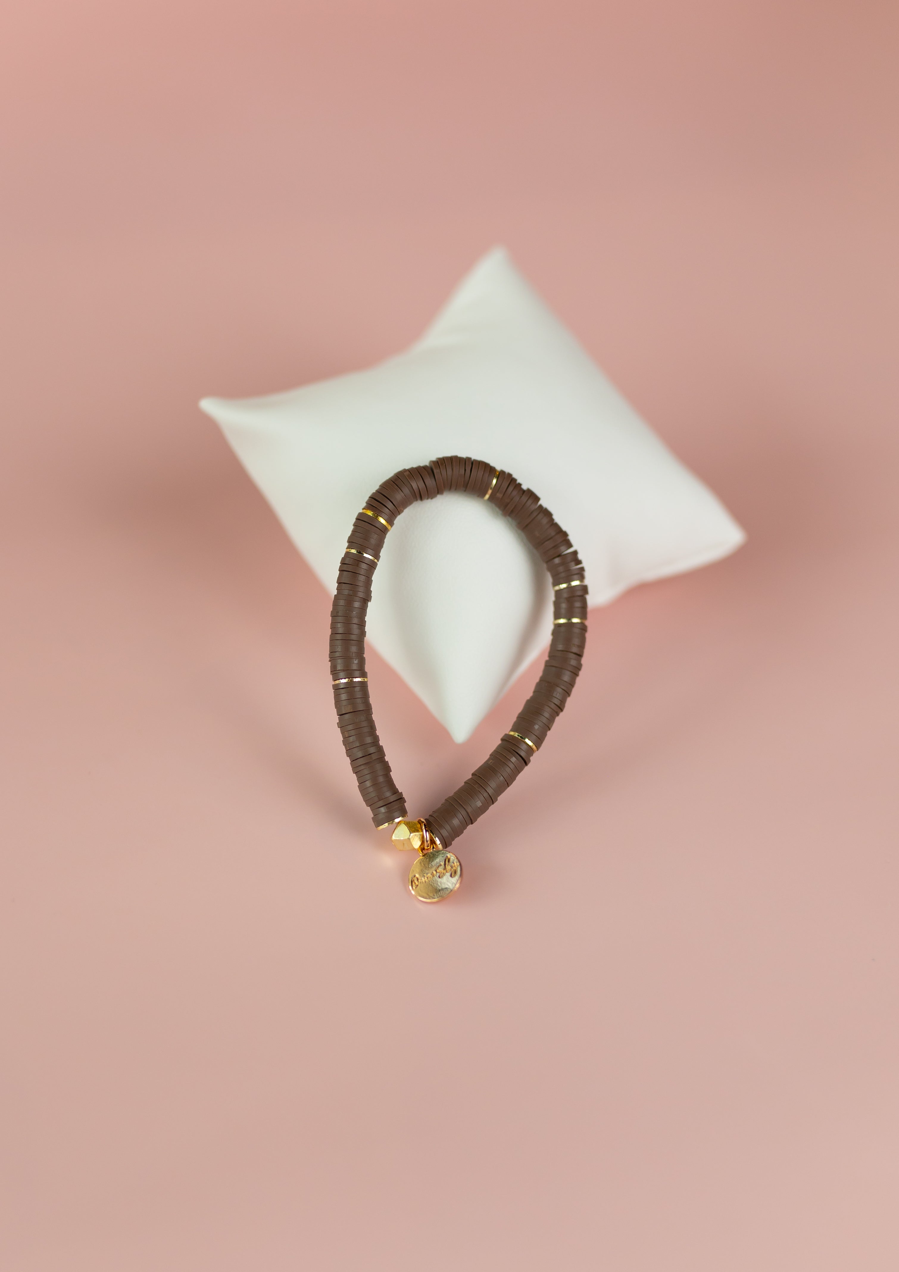 Chocolate Heishi Bracelet (Customizable)