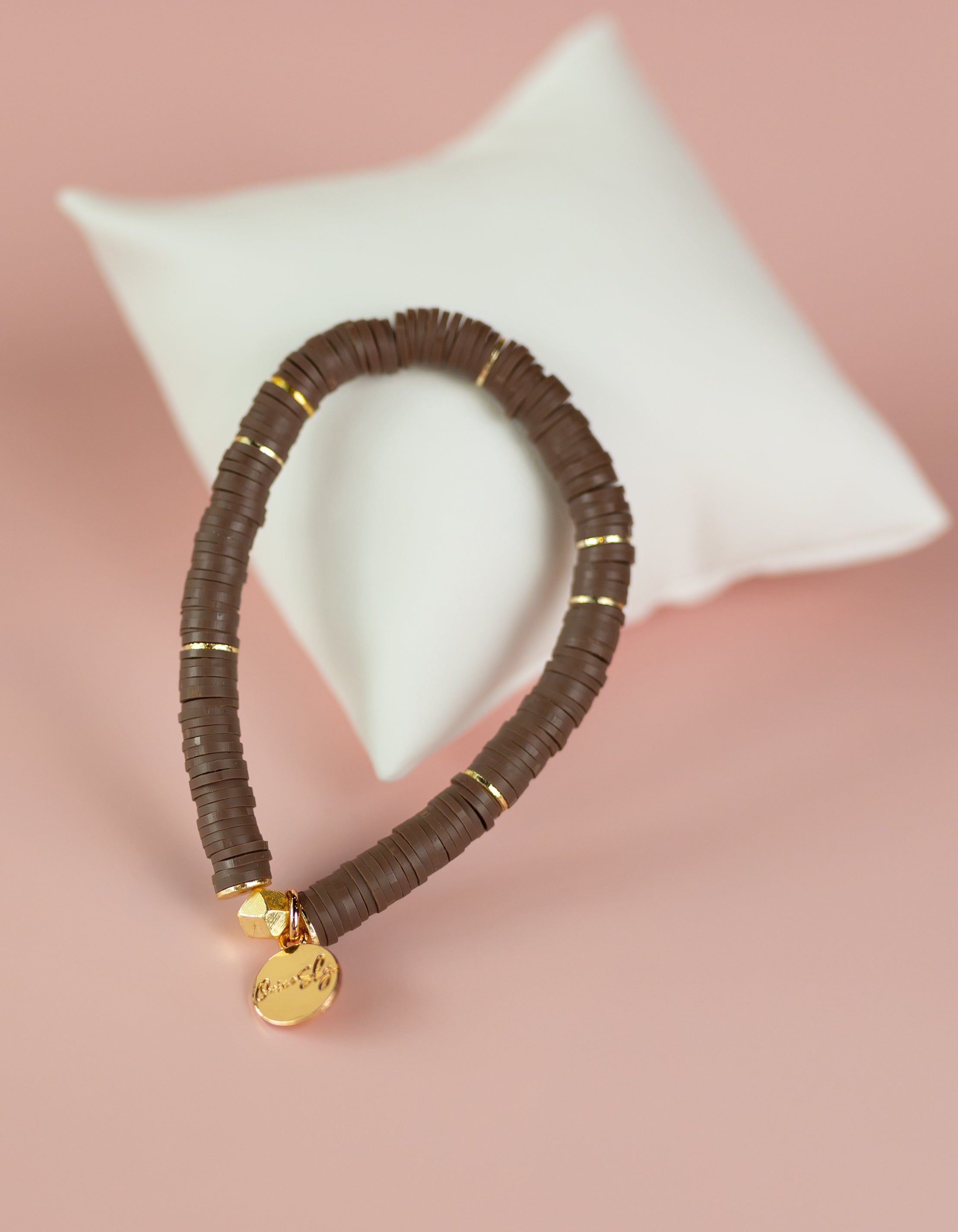 Chocolate Heishi Bracelet (Customizable)