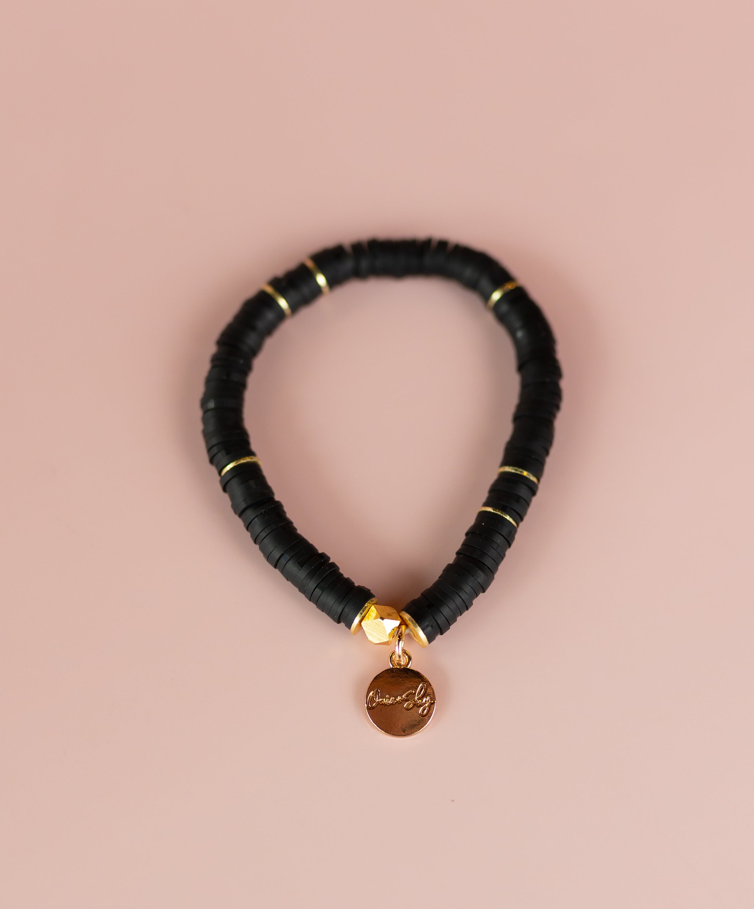 Black Heishi Bracelet (Customizable)