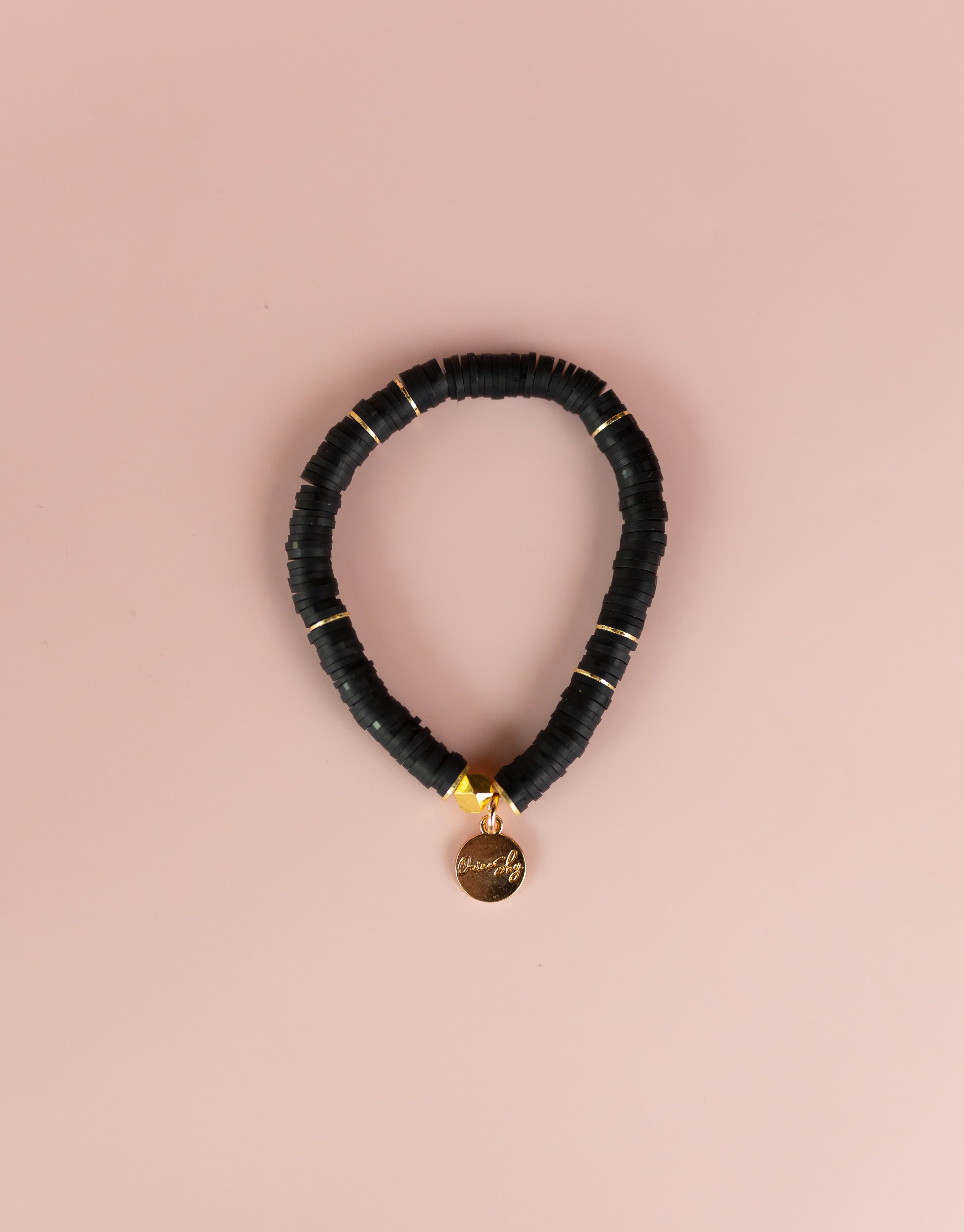 Black Heishi Bracelet (Customizable)