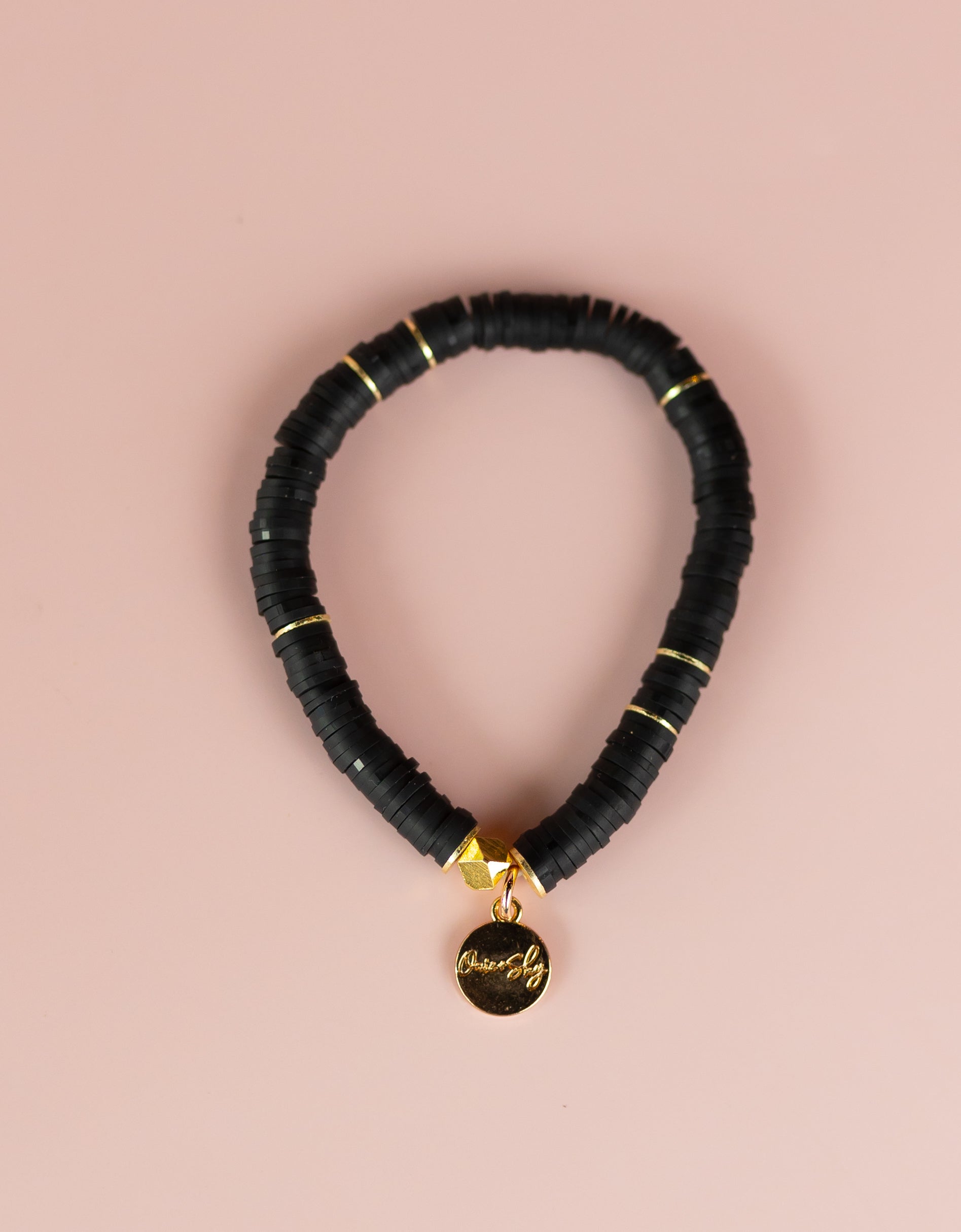 Black Heishi Bracelet (Customizable)