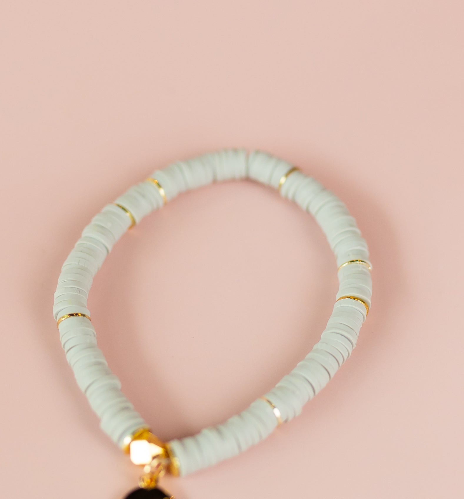 Light Gray Heishi Bracelet (Customizable)