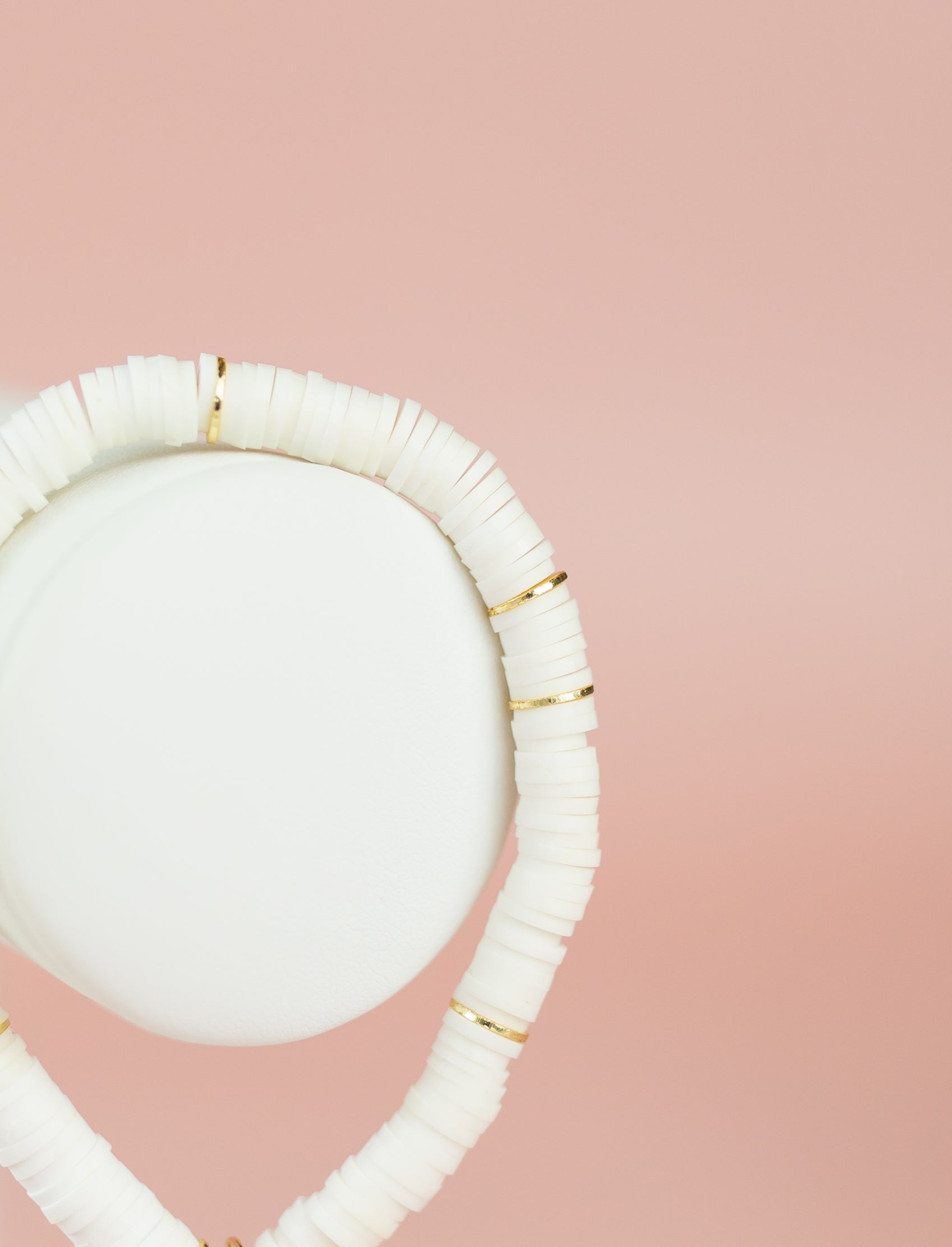 White Heishi Bracelet (Customizable)