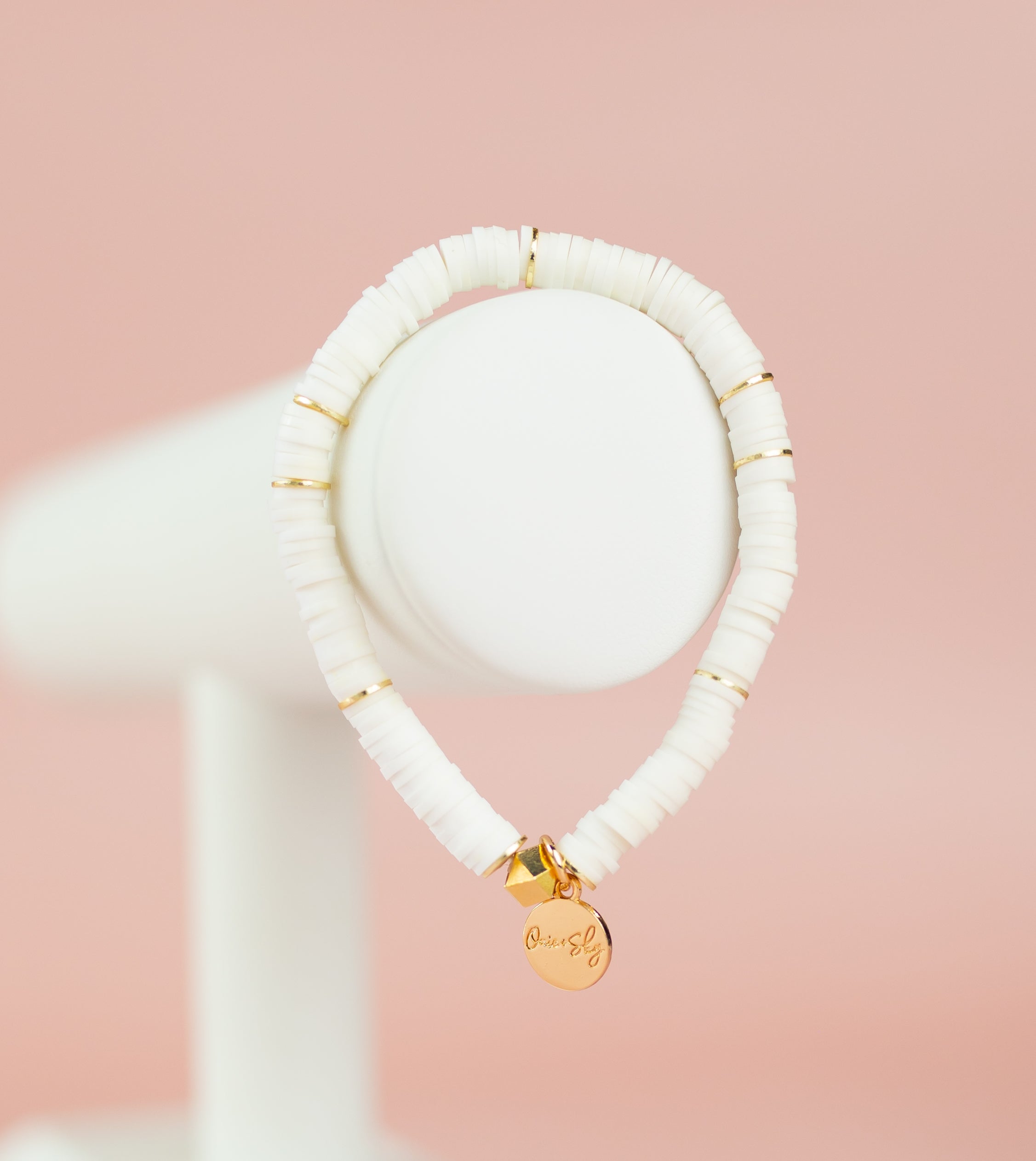 White Heishi Bracelet (Customizable)