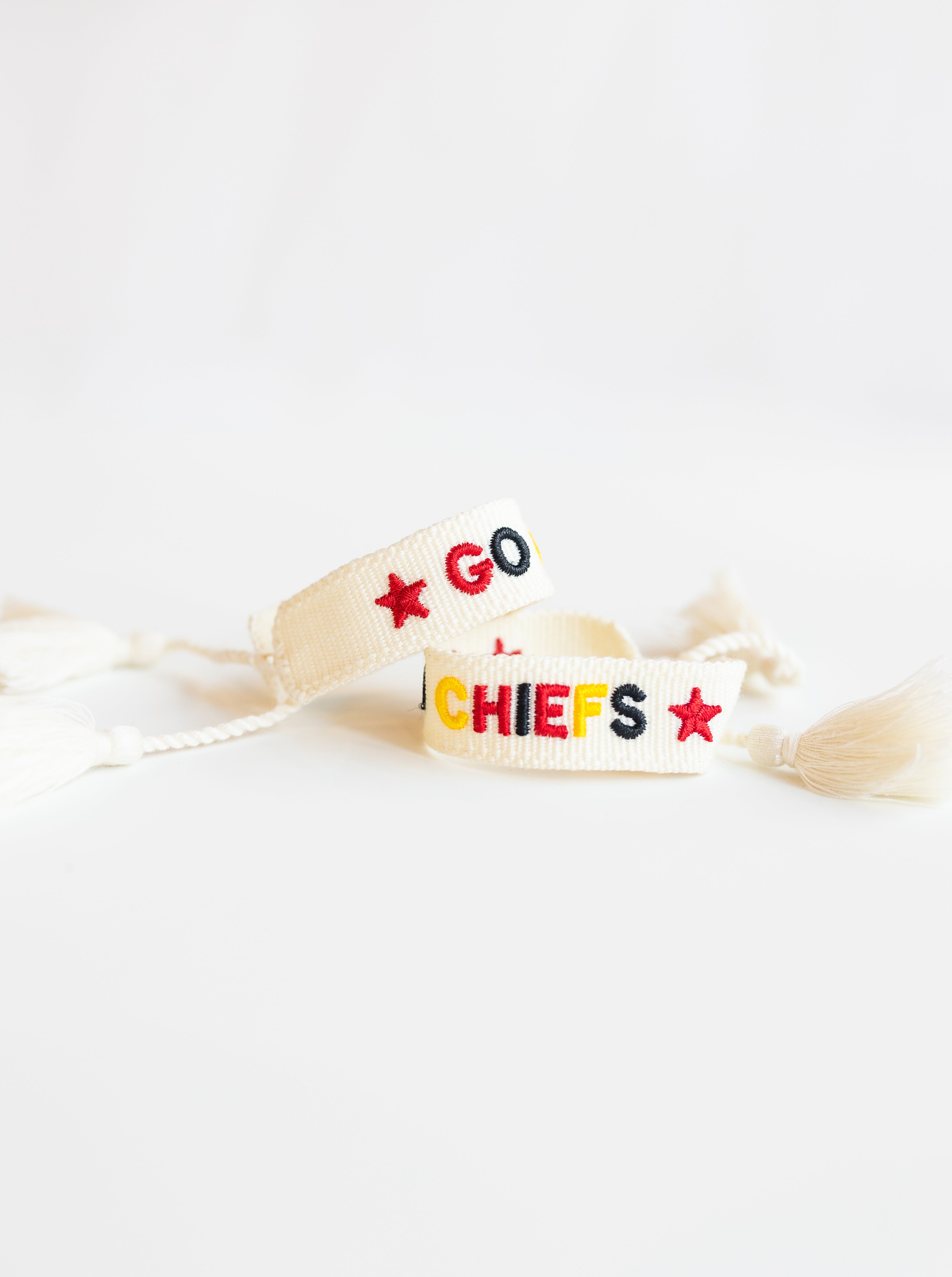 Go Chiefs Embroidered Bracelet