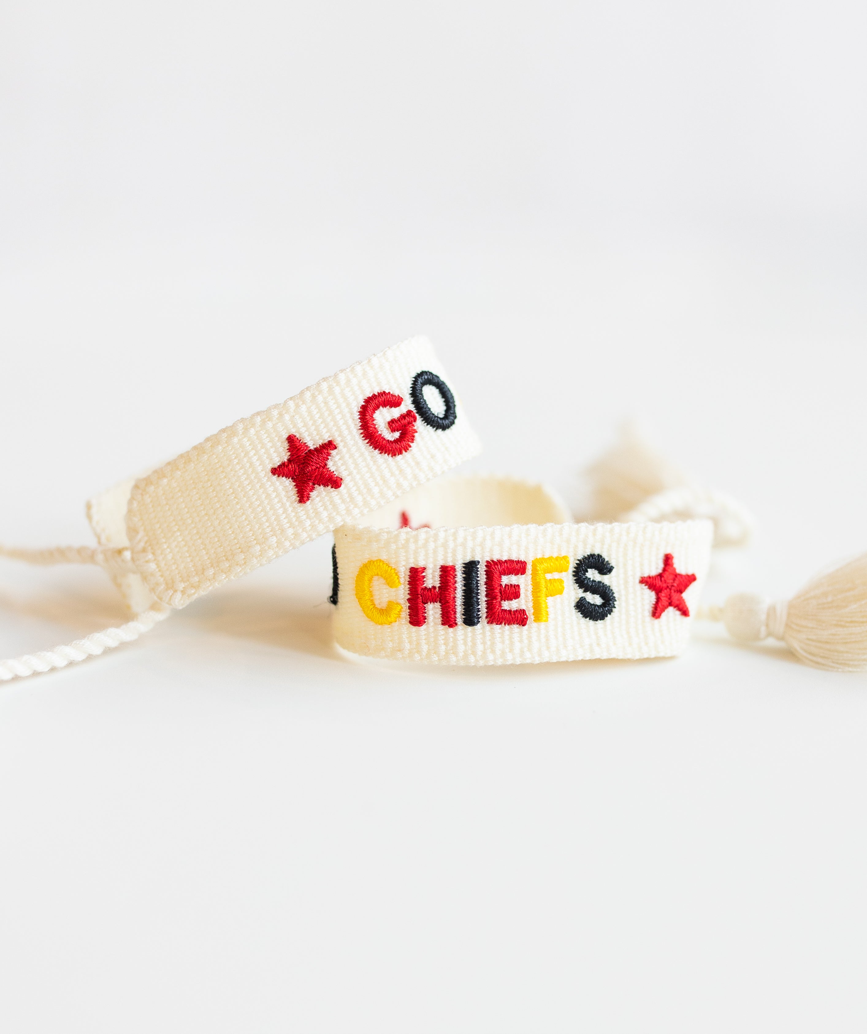 Go Chiefs Embroidered Bracelet