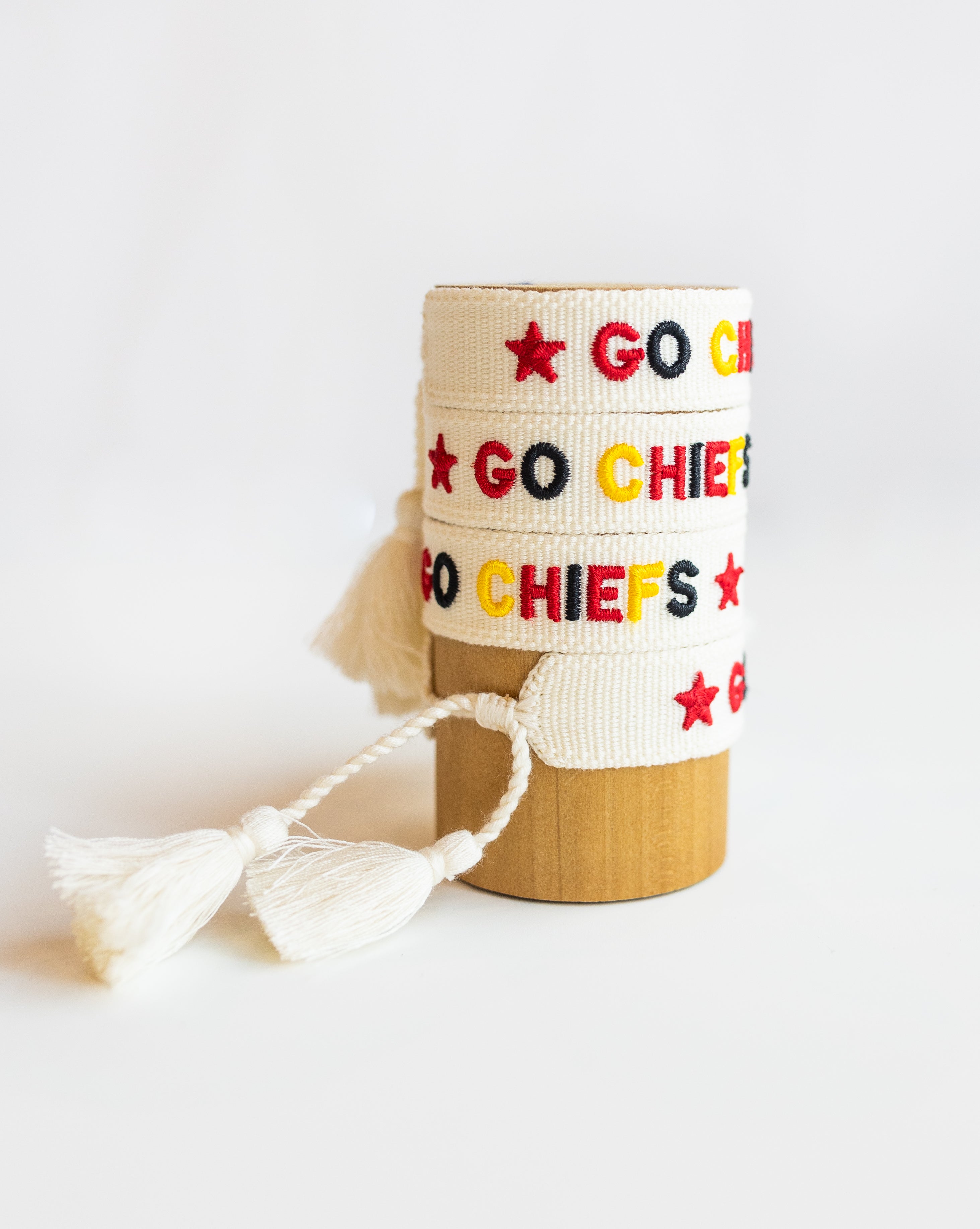 Go Chiefs Embroidered Bracelet