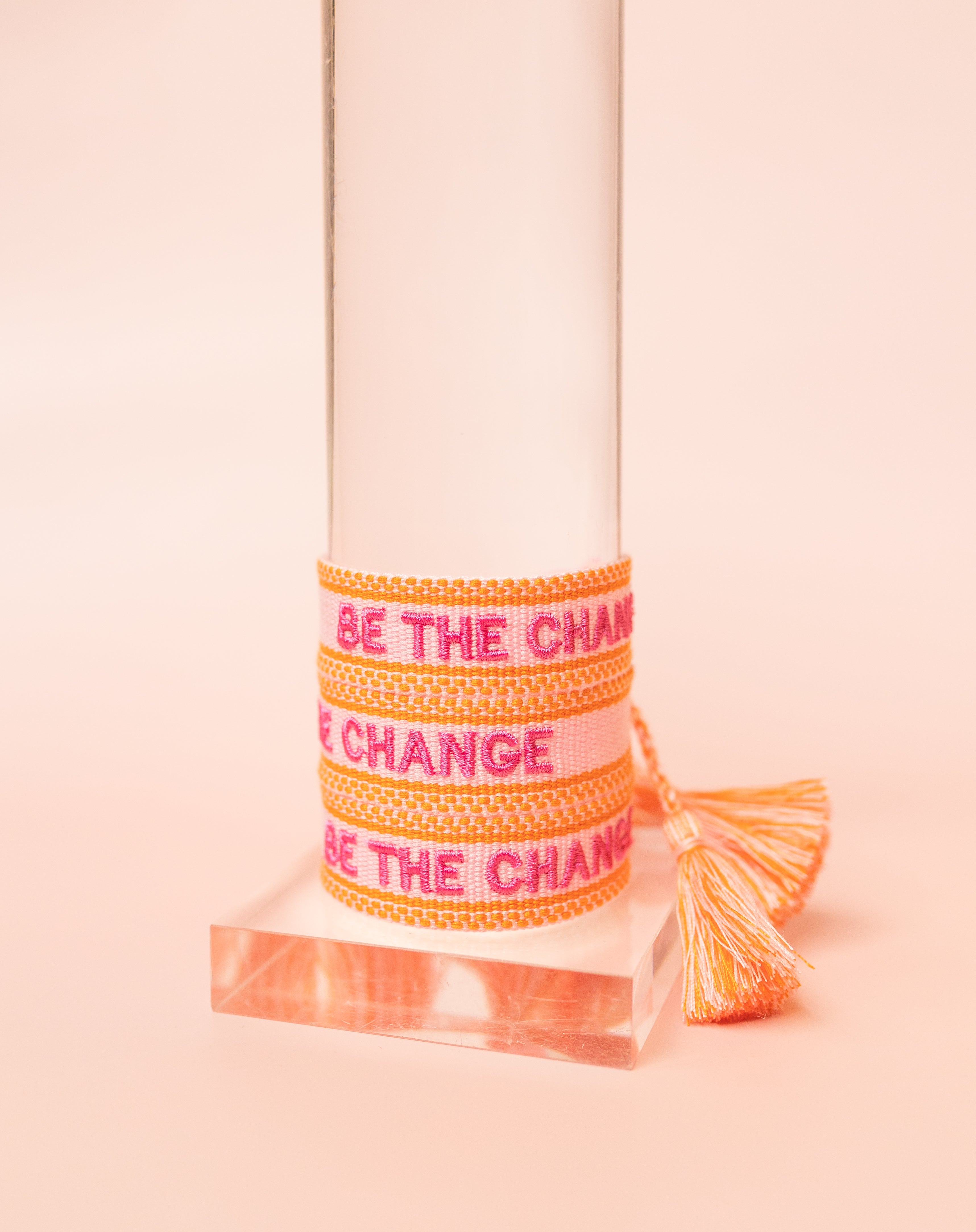 Be The Change Embroidered Bracelet
