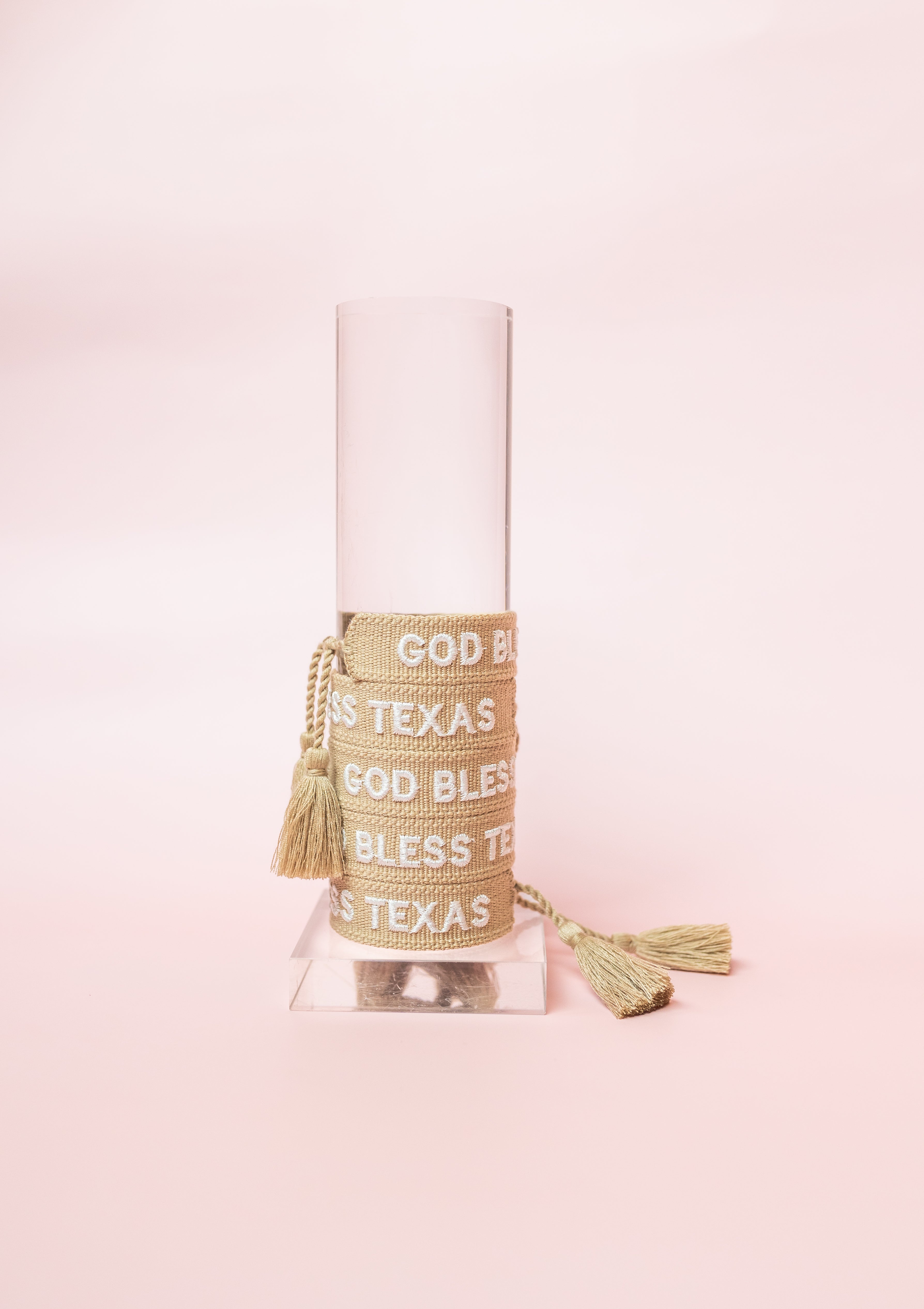 God Bless Texas Embroidered Bracelet