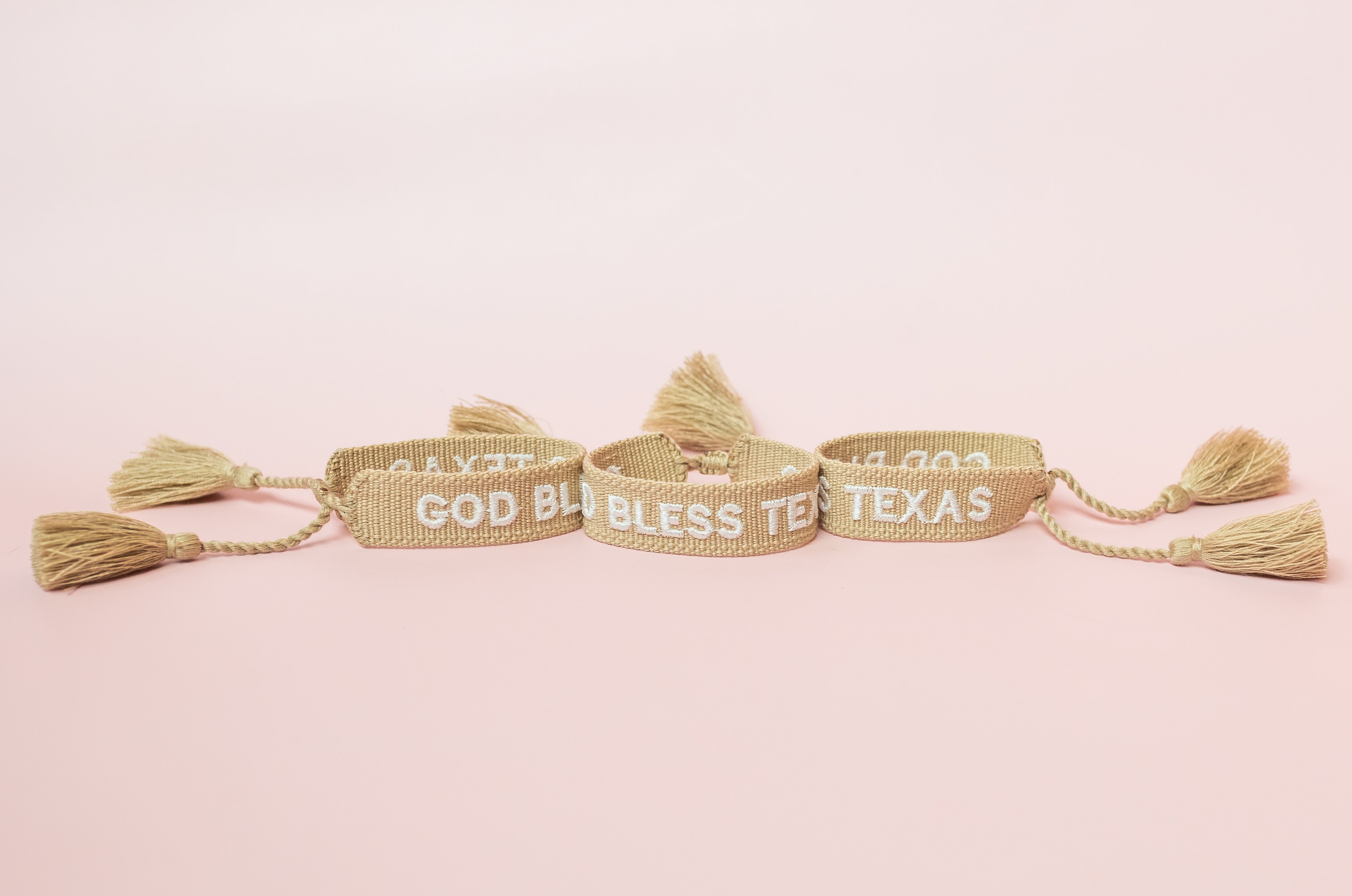 God Bless Texas Embroidered Bracelet