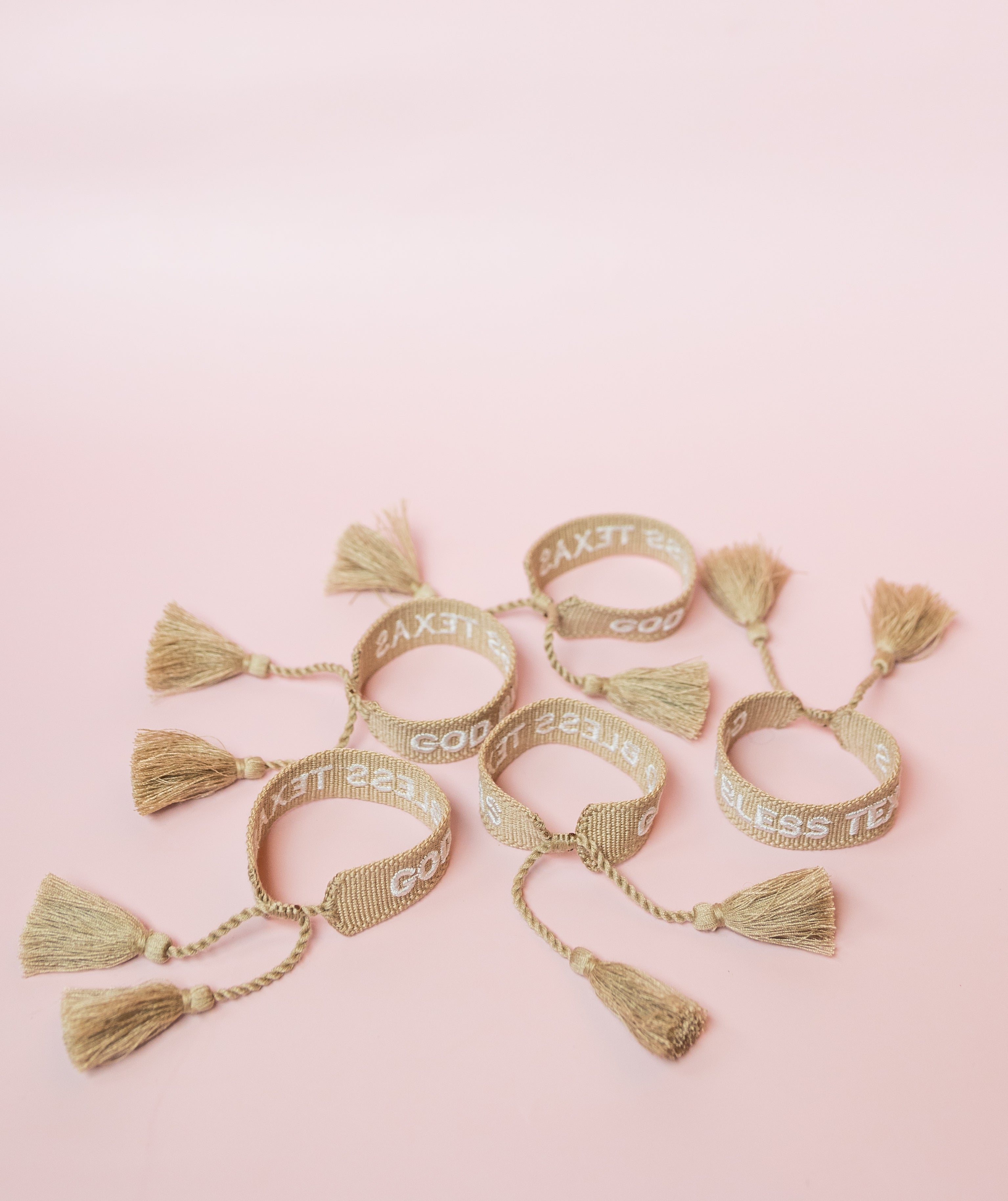 God Bless Texas Embroidered Bracelet