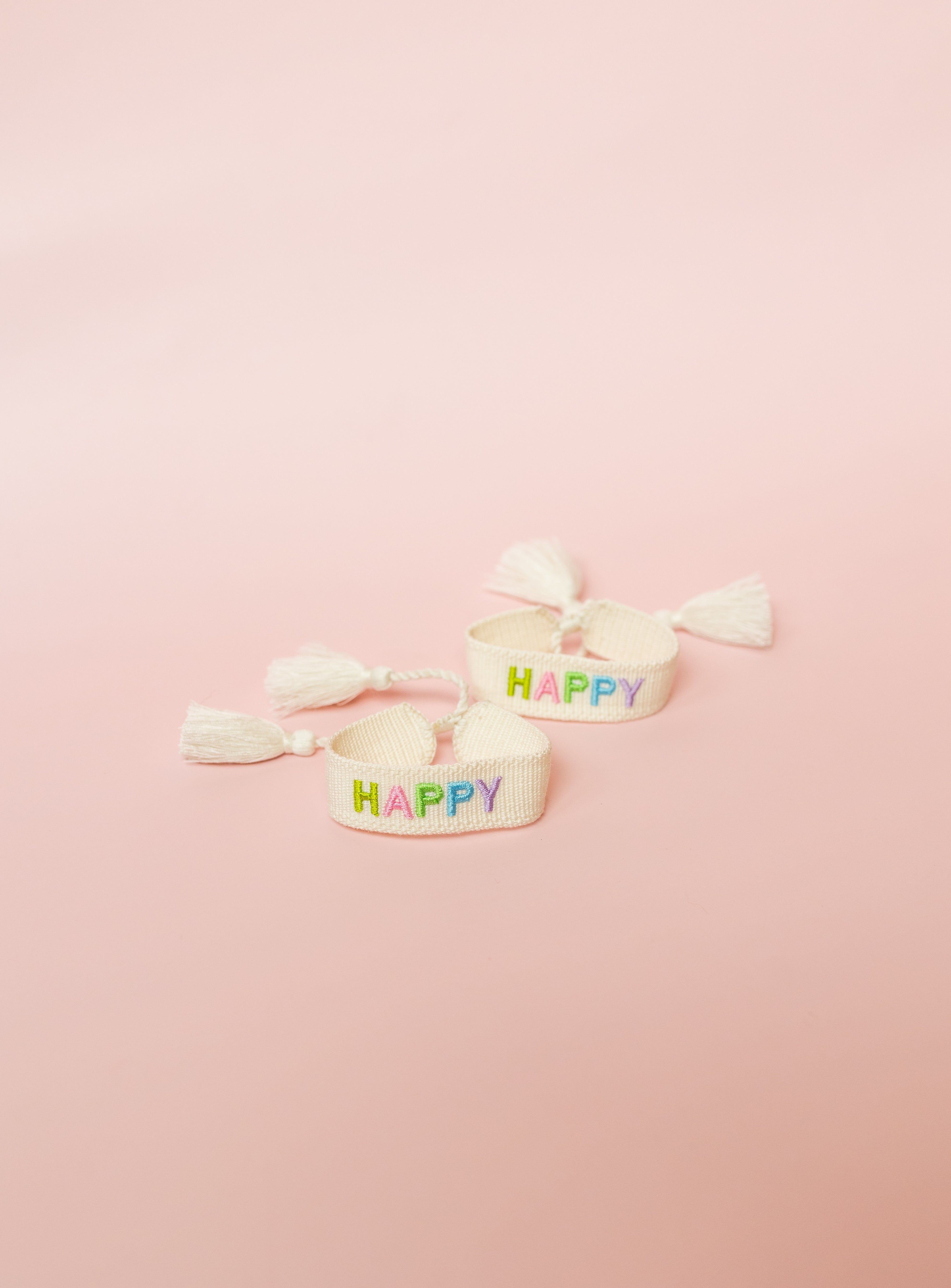 Happy Embroidered Bracelet