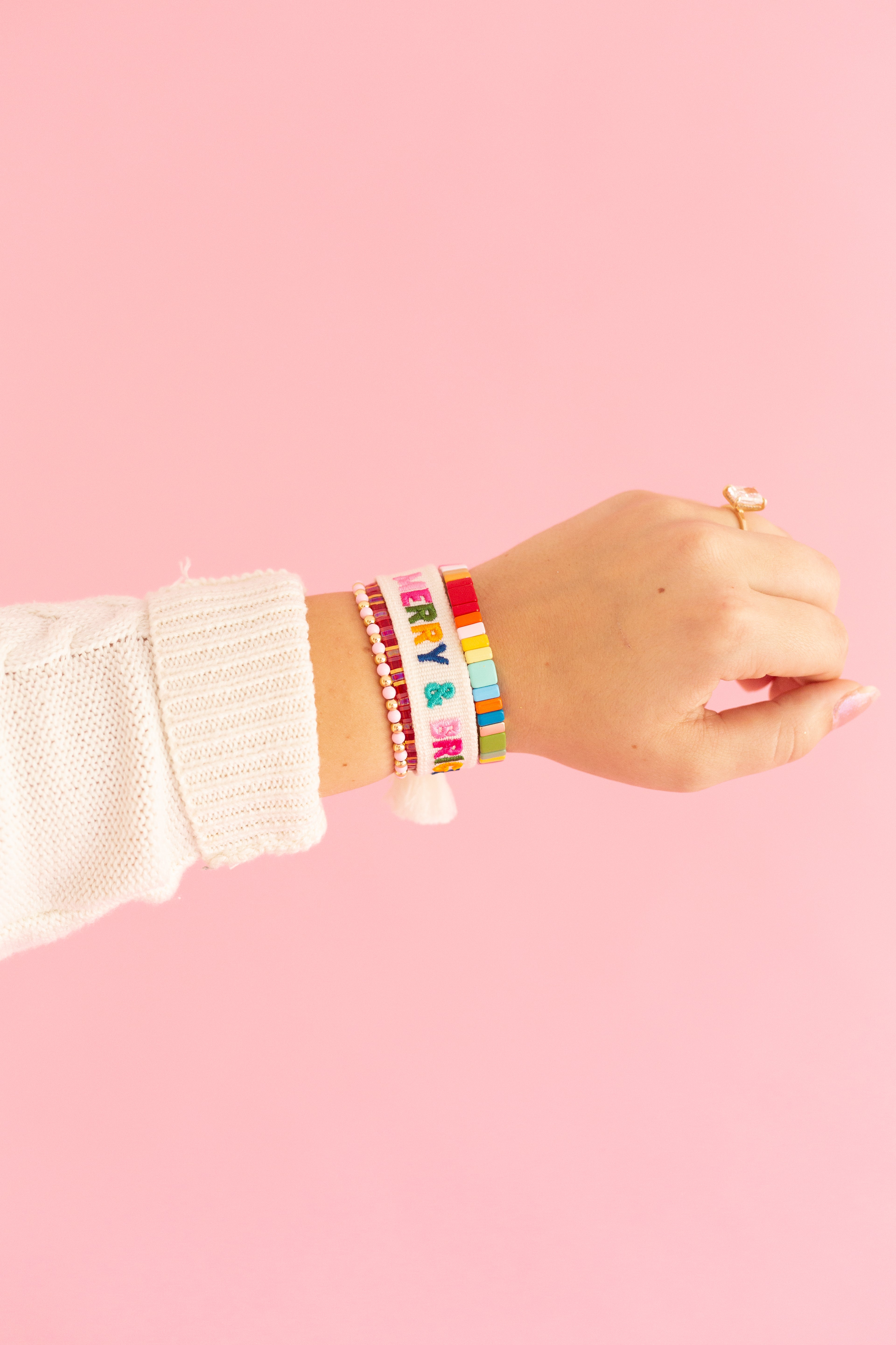 Merry & Bright Embroidered Bracelet
