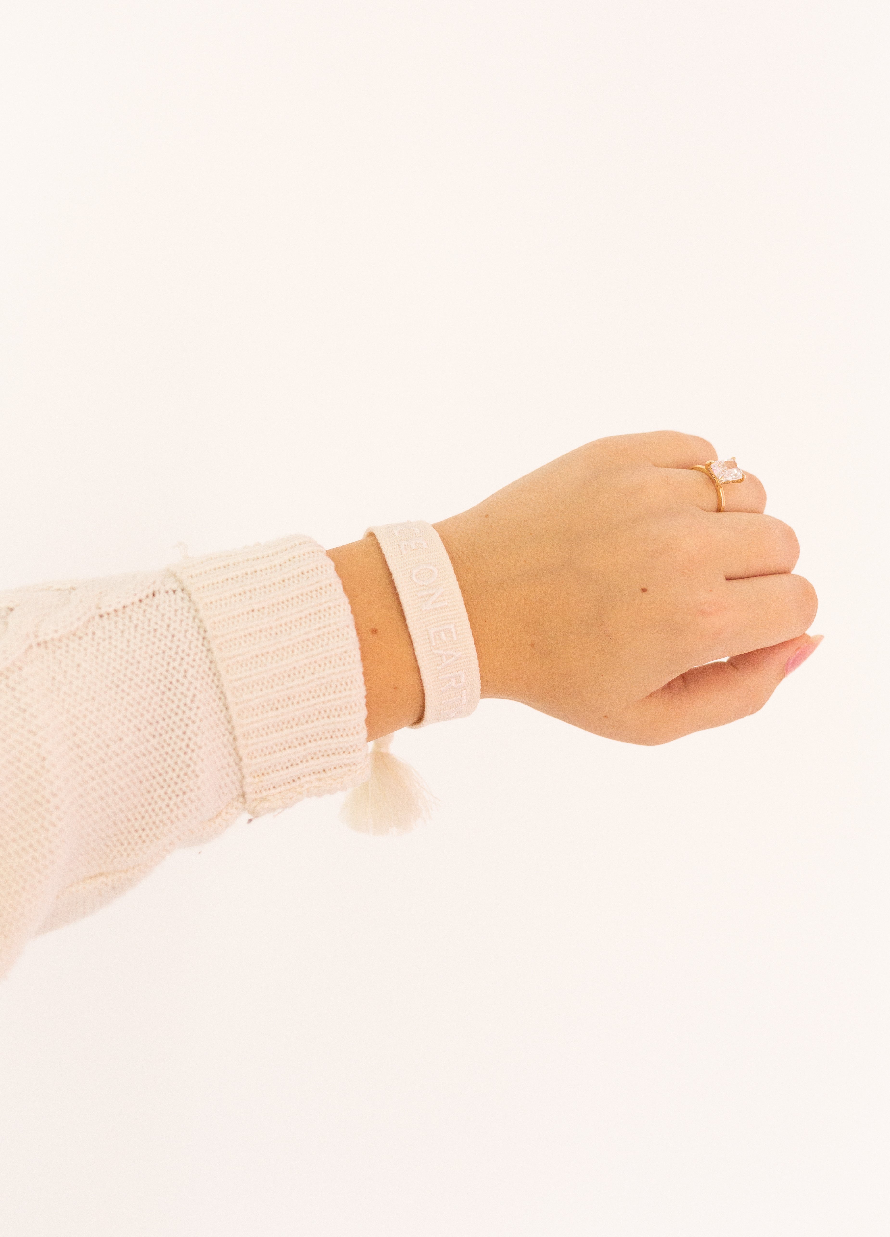 Peace on Earth Embroidered Bracelet