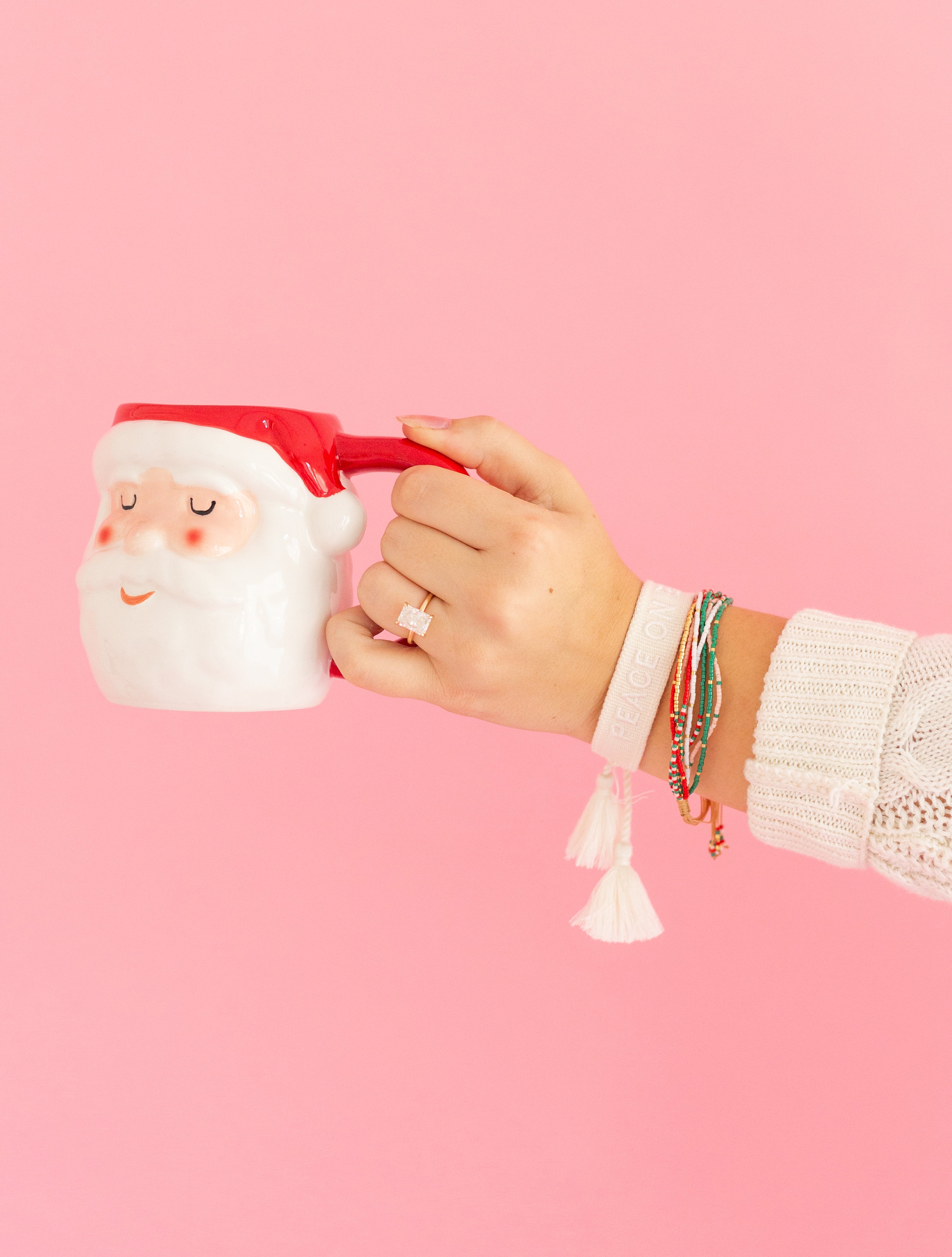 Peace on Earth Embroidered Bracelet