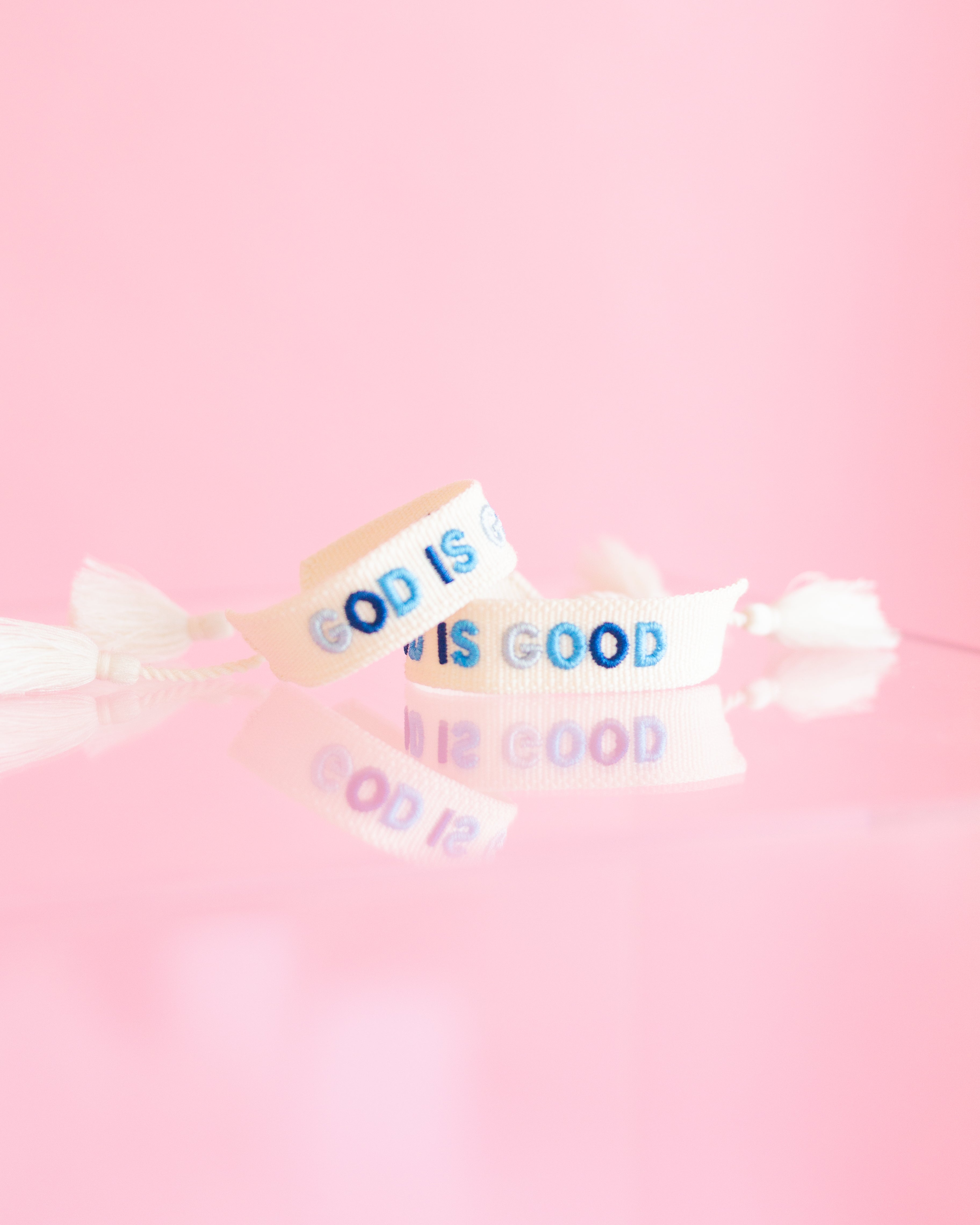 Blue God is Good Embroidered Bracelet