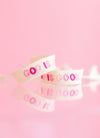 Pink God is Good Embroidered Bracelet