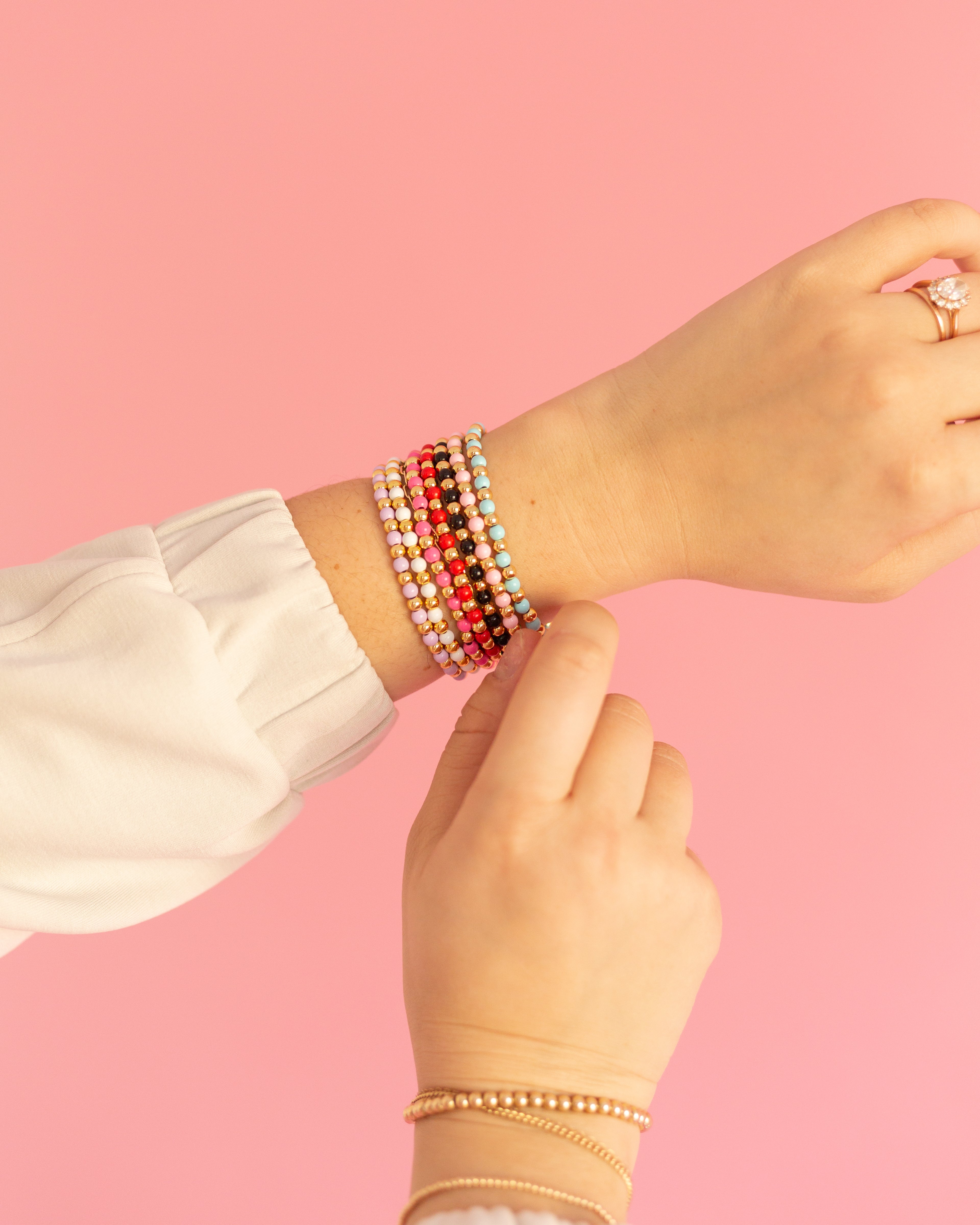Rainbow Gold Beaded Bracelet