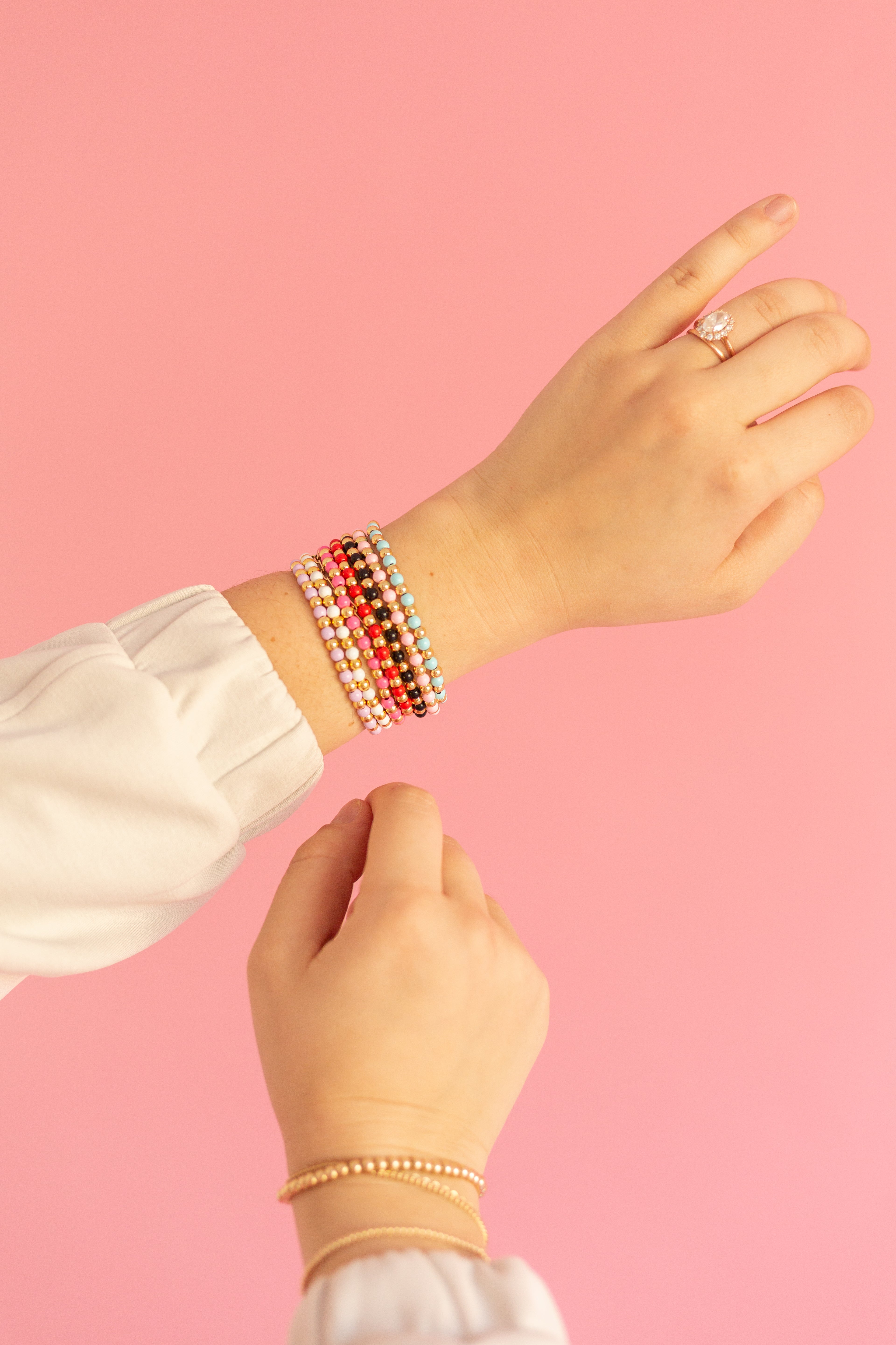 Rainbow Gold Beaded Bracelet
