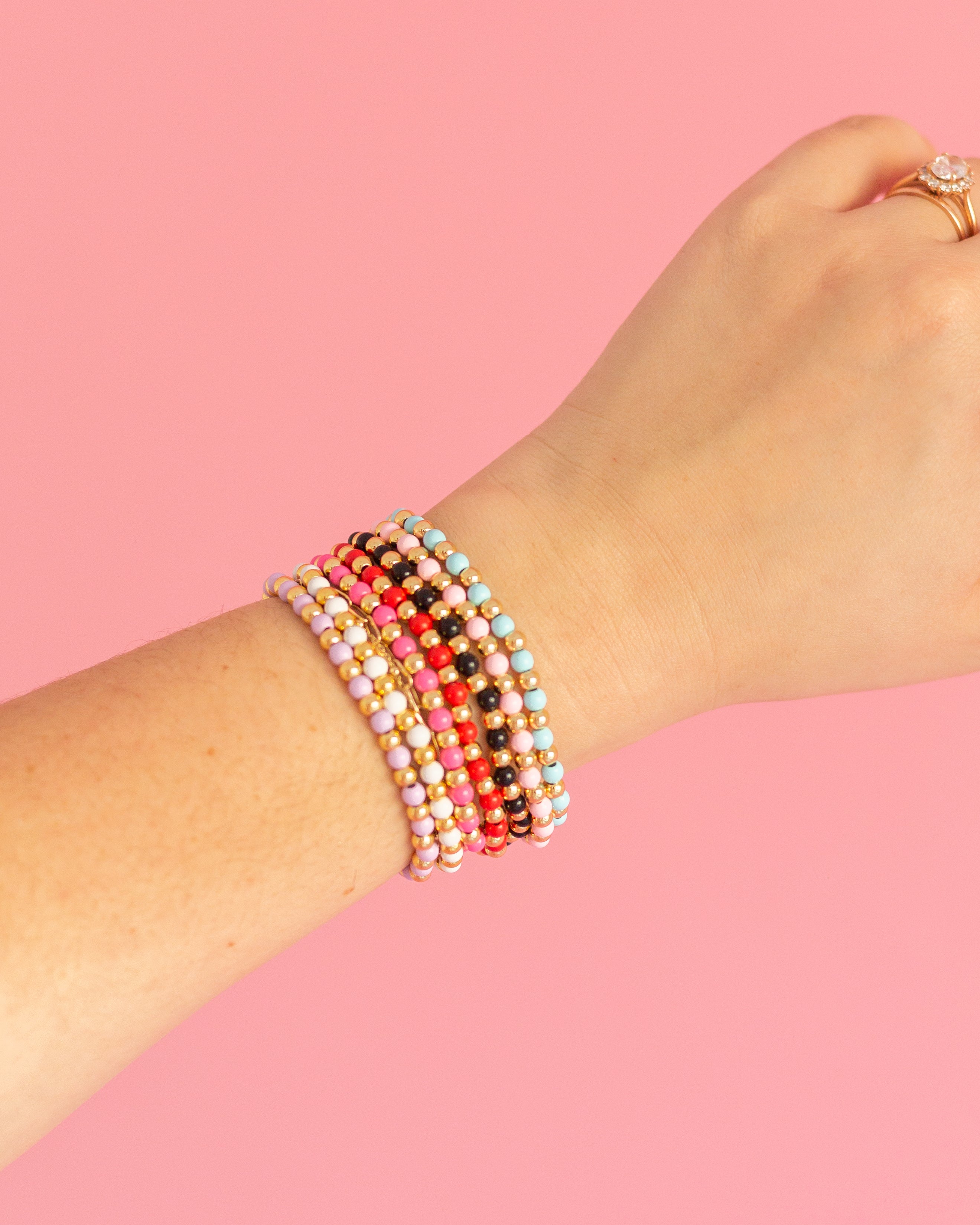 Rainbow Gold Beaded Bracelet