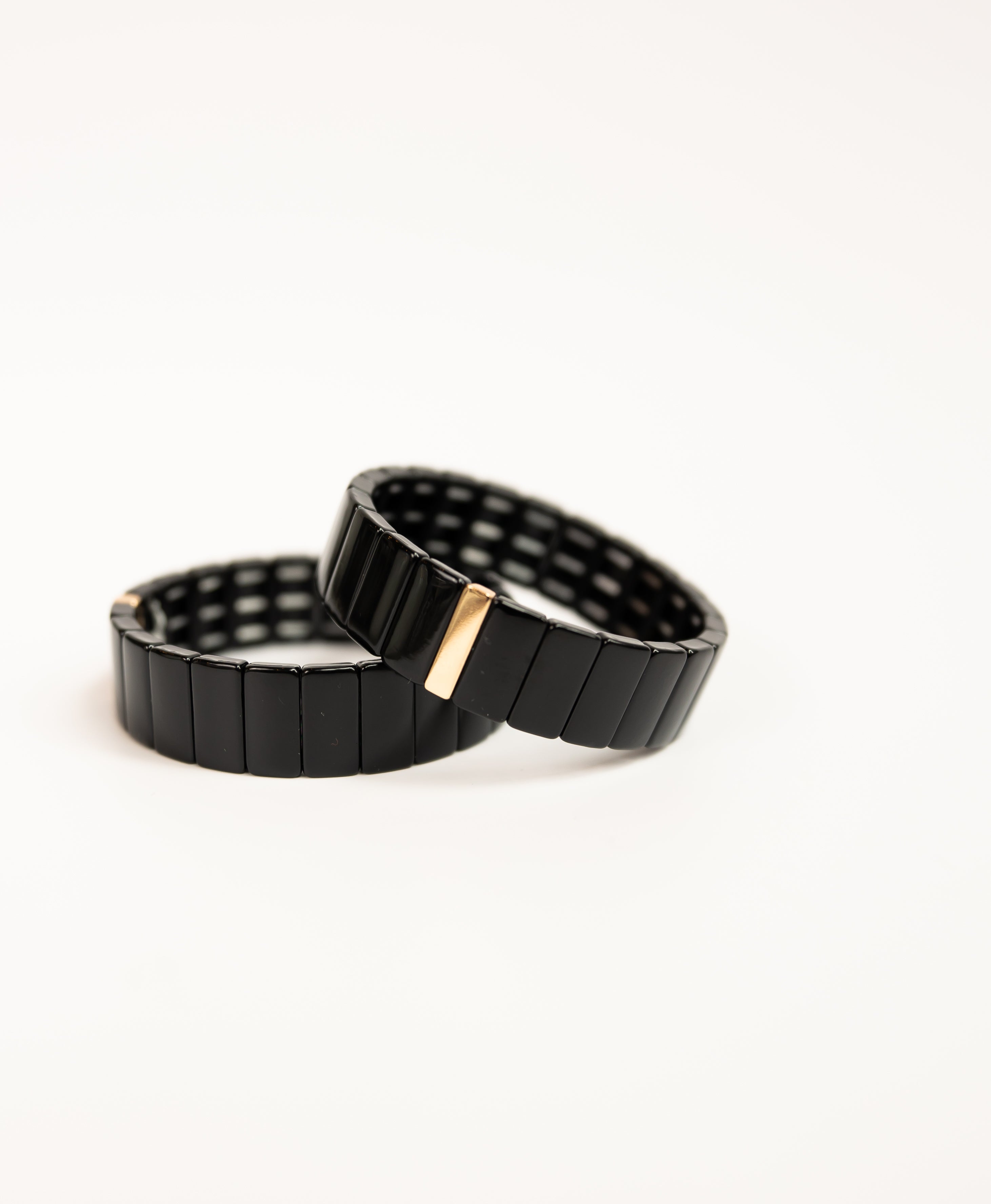 Thick Black Tila Bracelet
