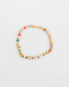 Rainbow 14k Gold Initial Bracelet
