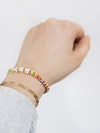 Rainbow 14k Gold Initial Bracelet