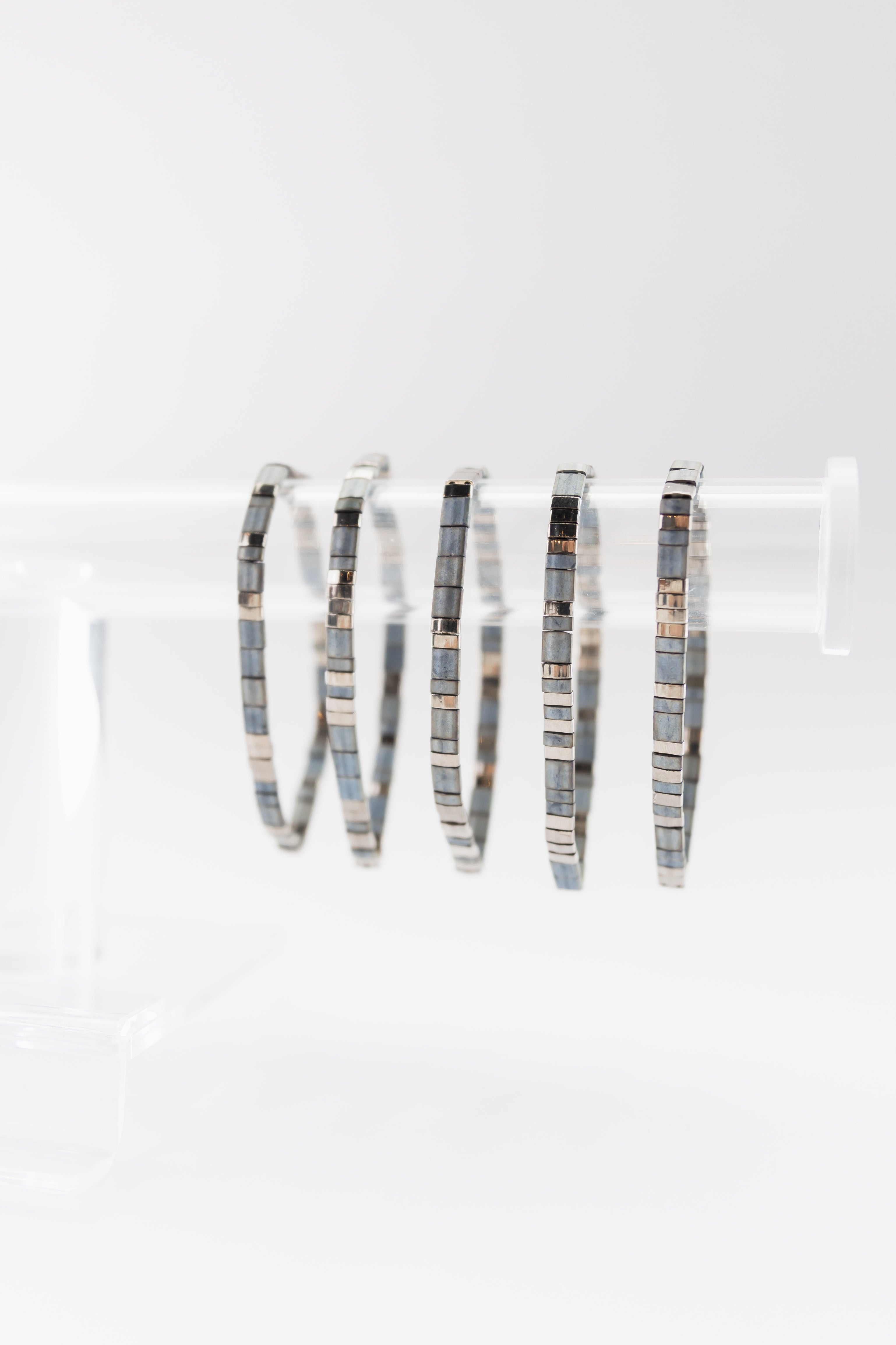Charcoal Glass Tile Bracelet