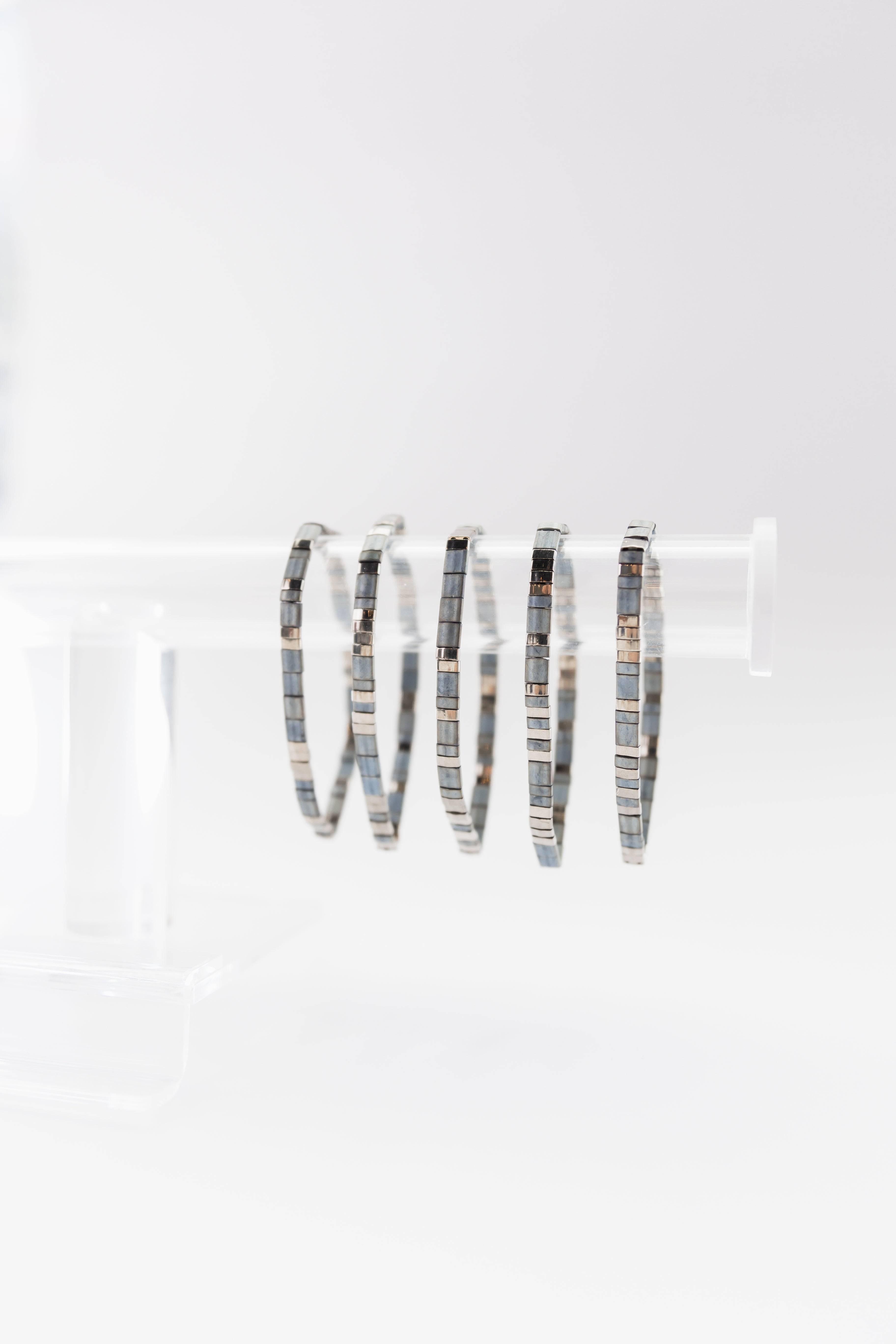 Charcoal Glass Tile Bracelet