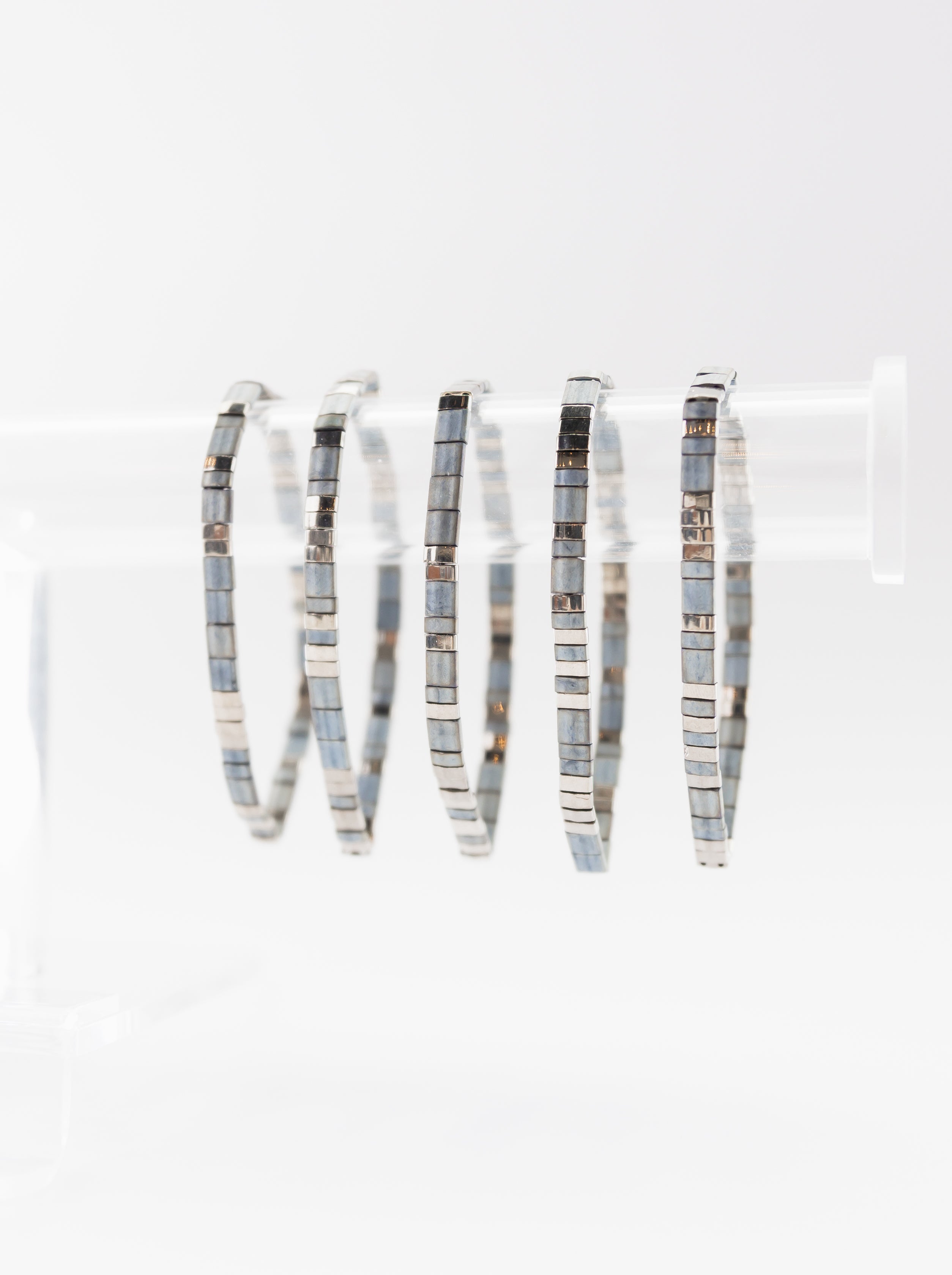 Charcoal Glass Tile Bracelet