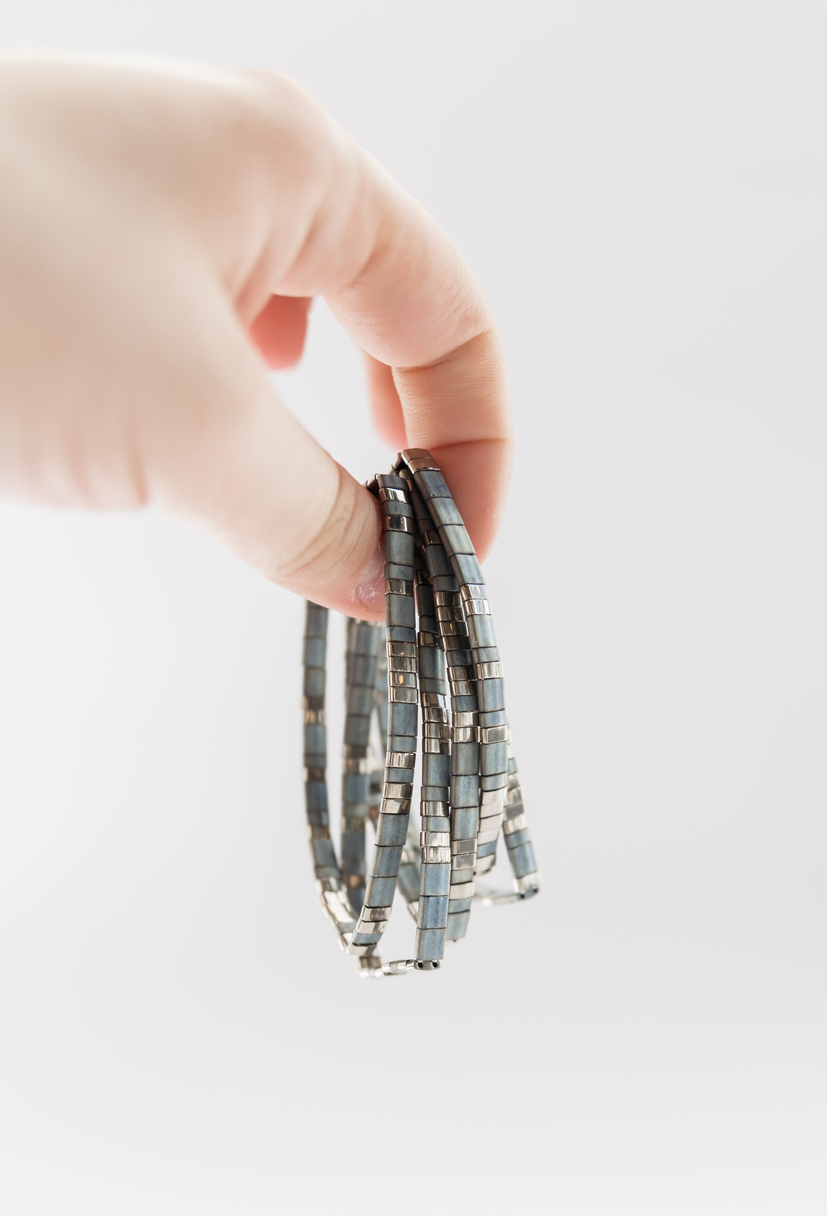 Charcoal Glass Tile Bracelet