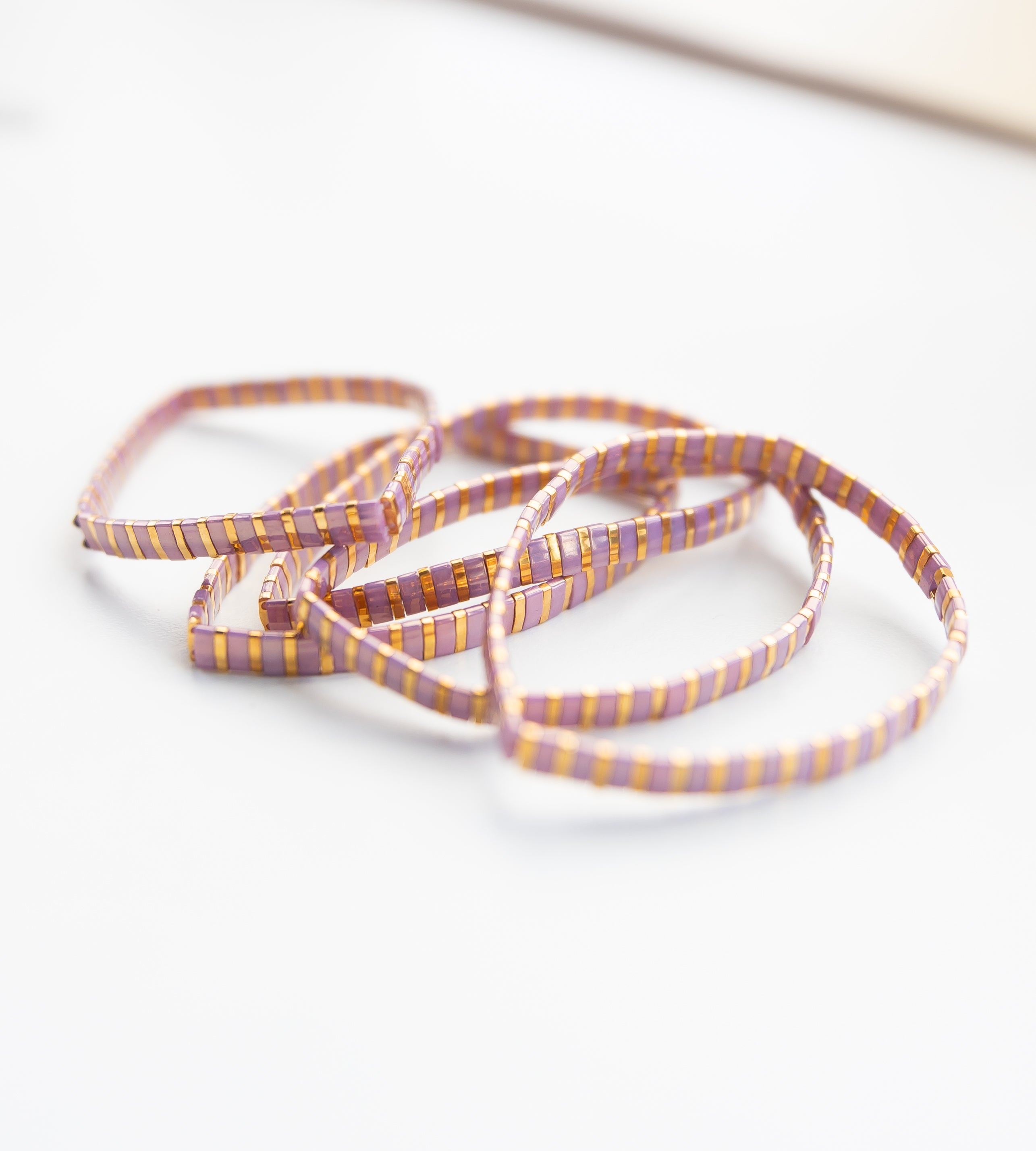 French Lavender Glass Tile Bracelet