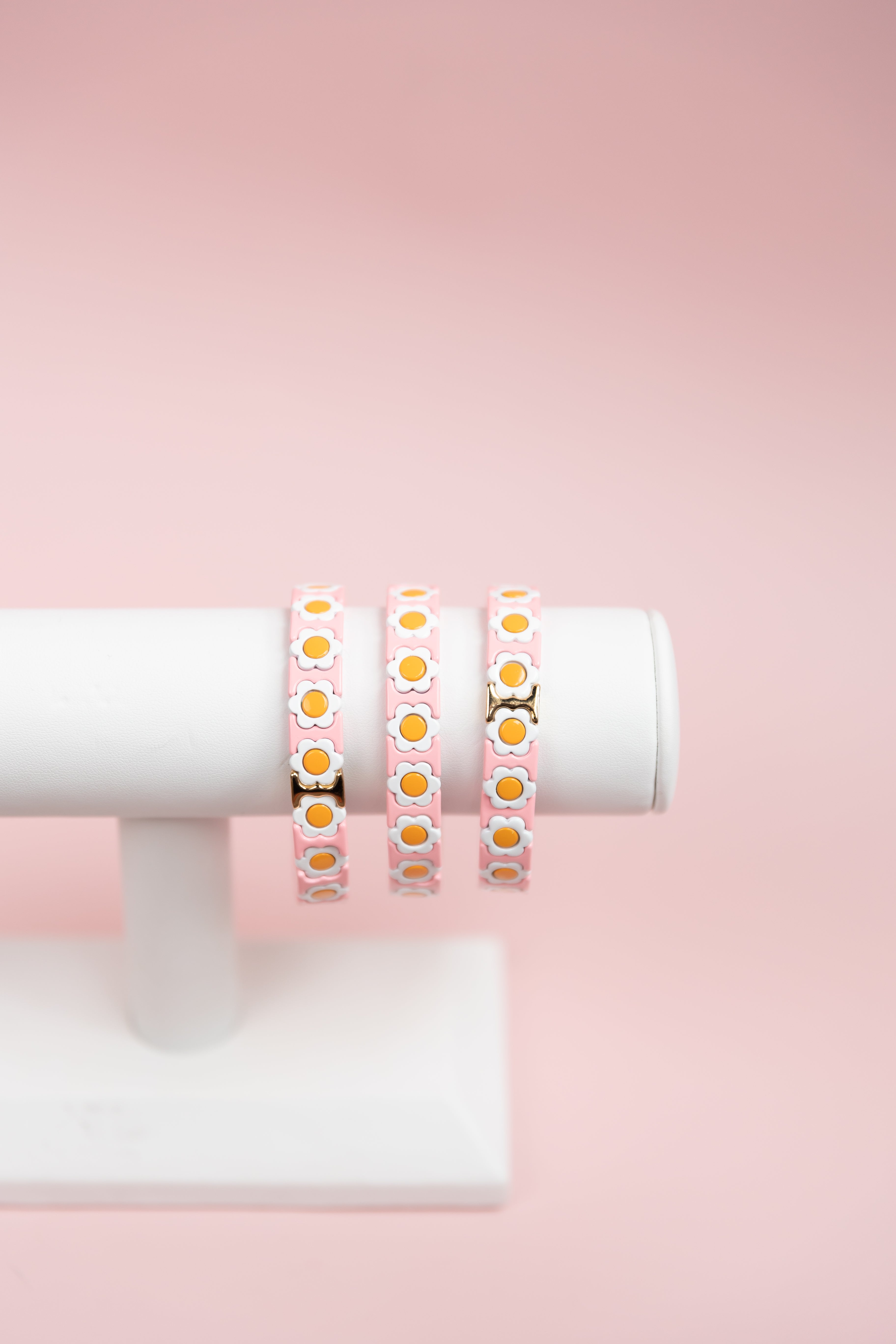 Pink Flower Tila Bracelet