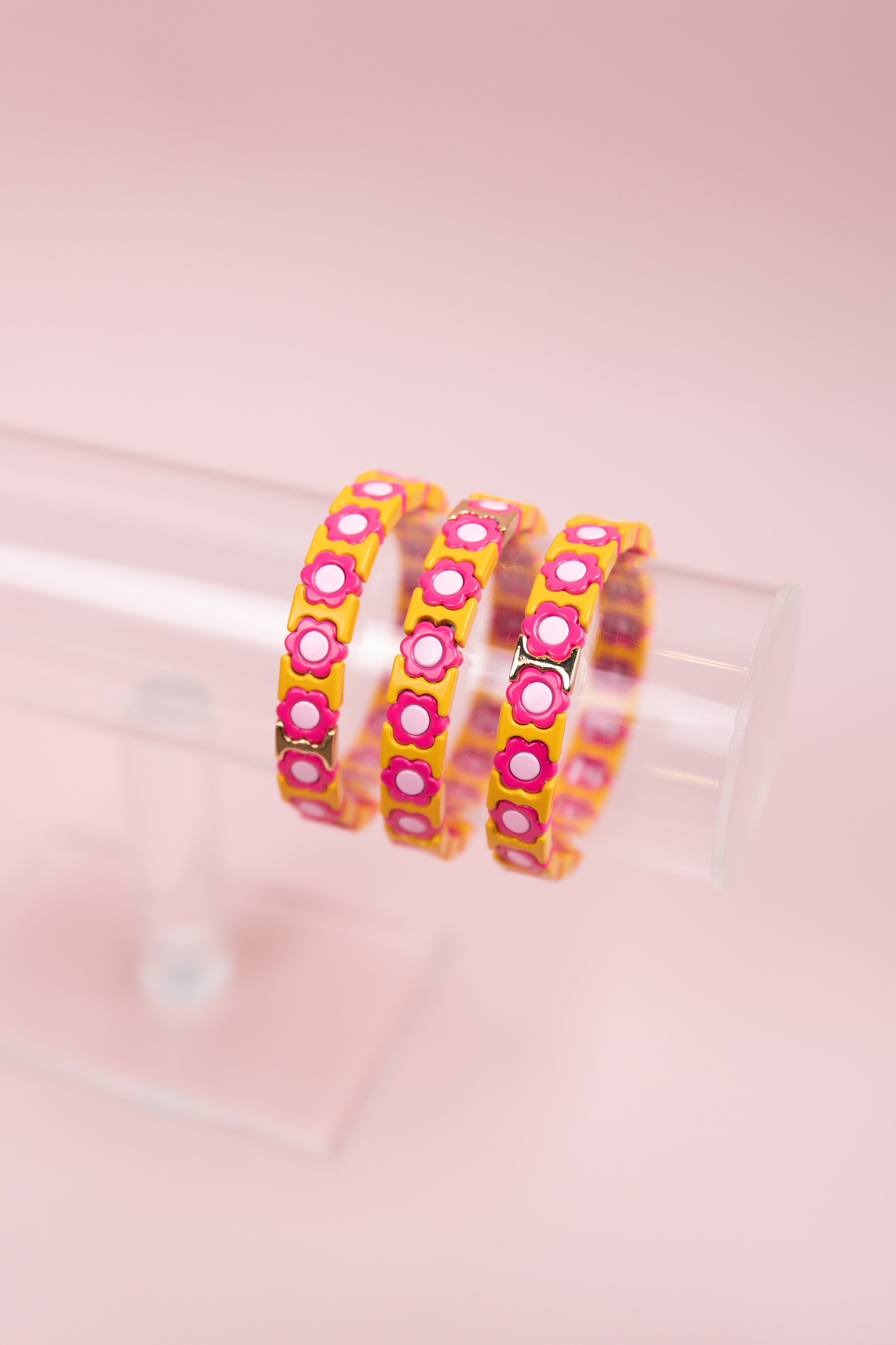 Tangerine Flower Tila Bracelet