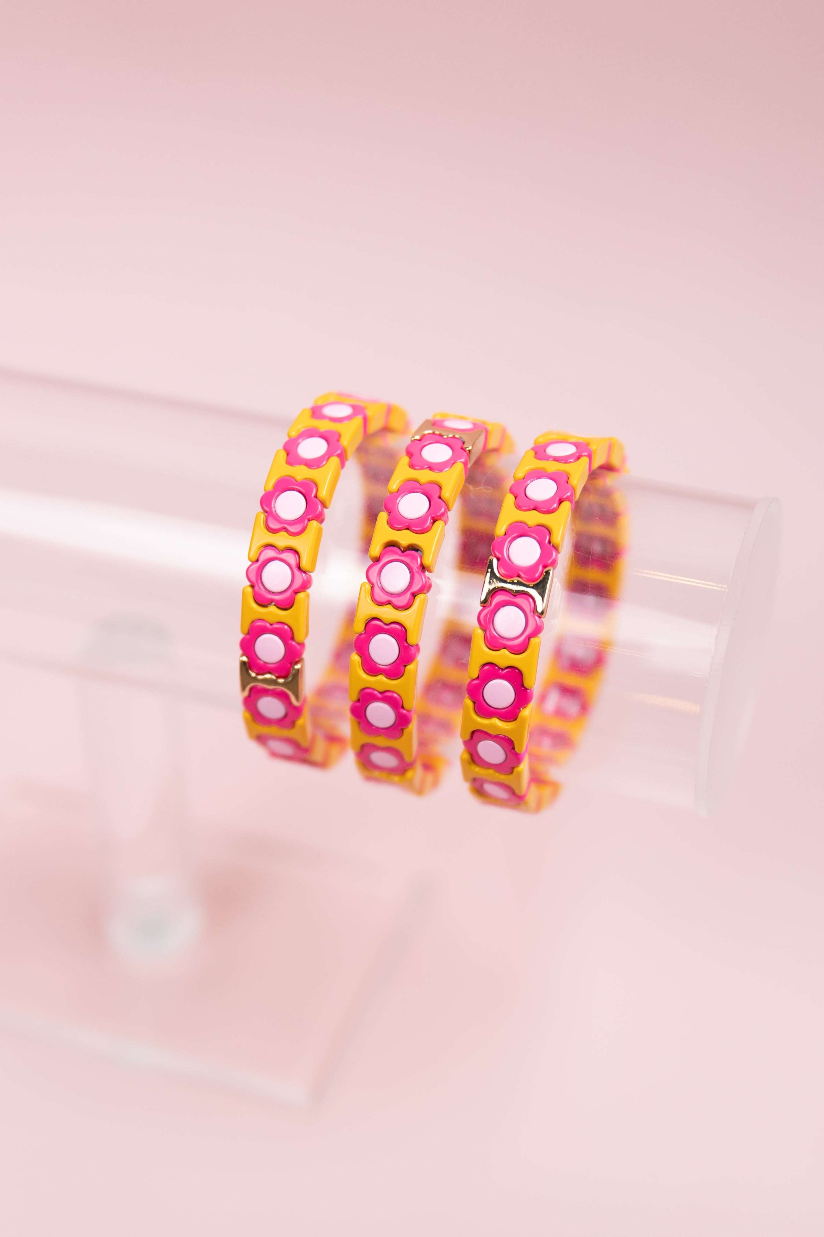Tangerine Flower Tila Bracelet